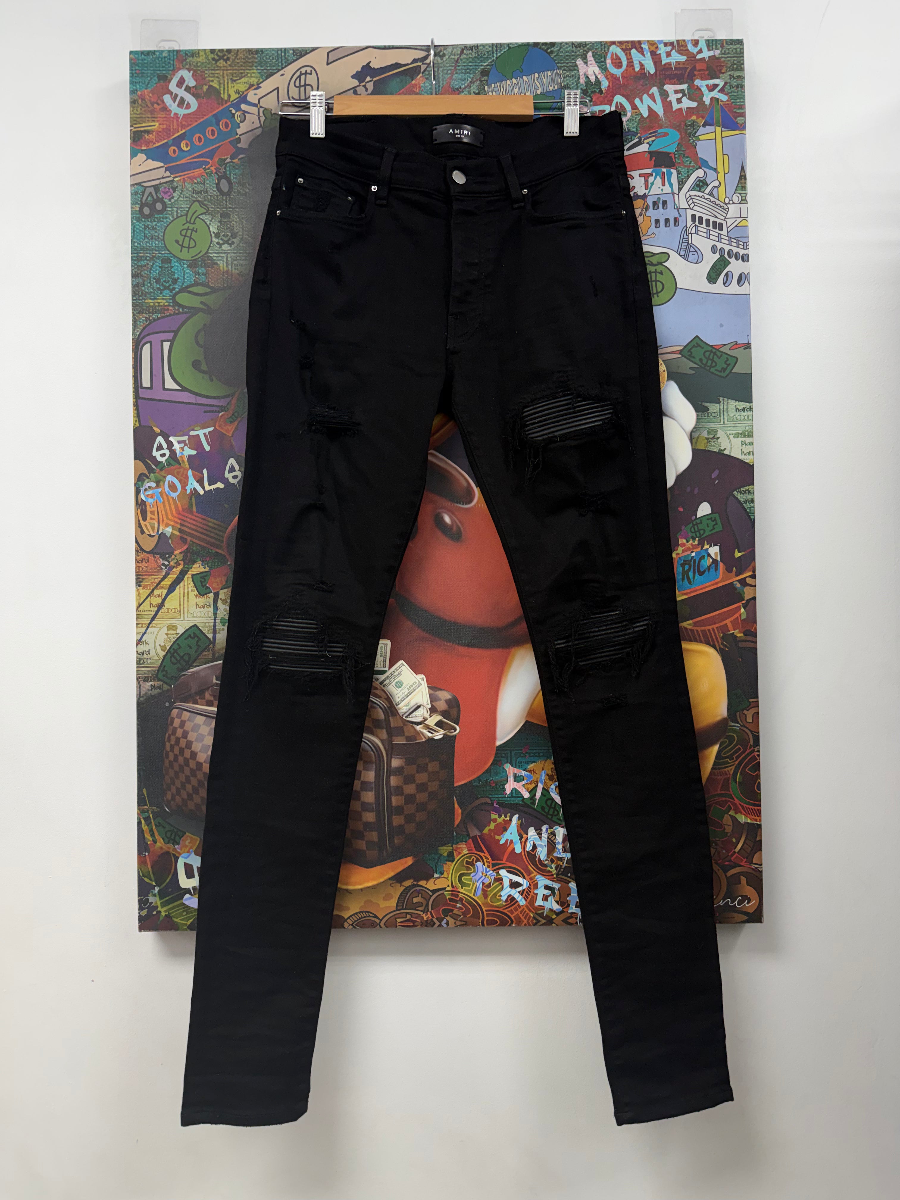 Amiri MX1 Black Black Patch Jeans