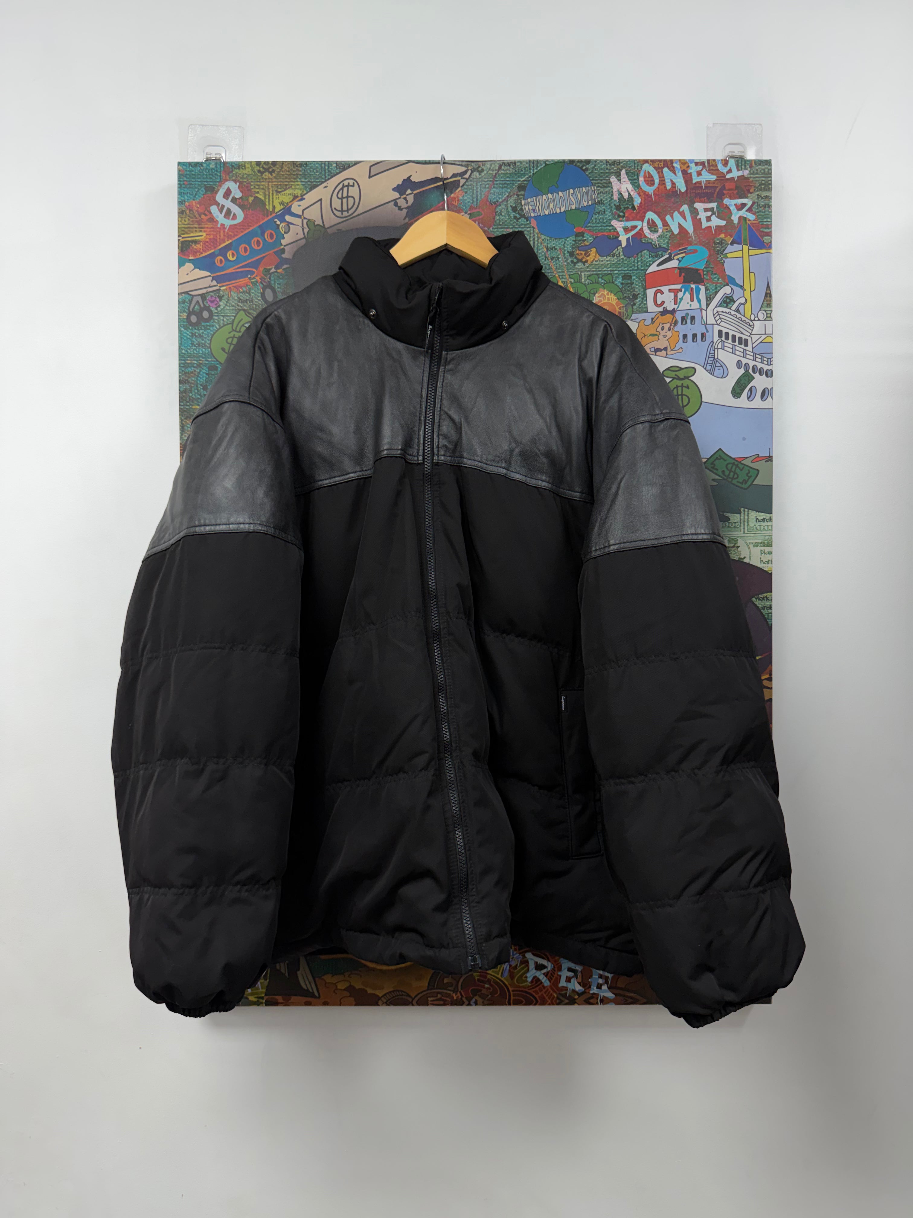 Supreme Black Leather Back Jacket