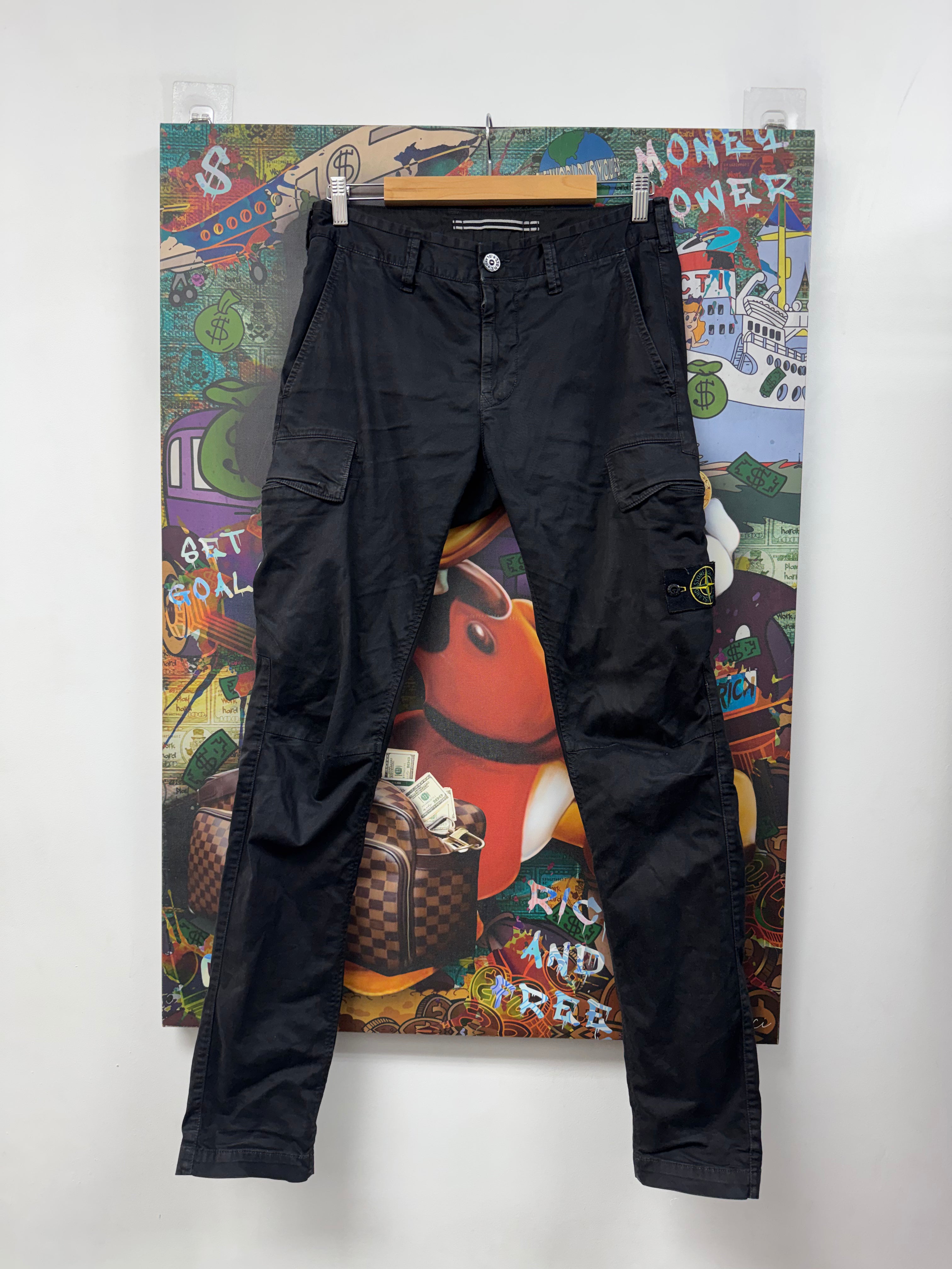 Stone Island Black Patch Cargo Pants