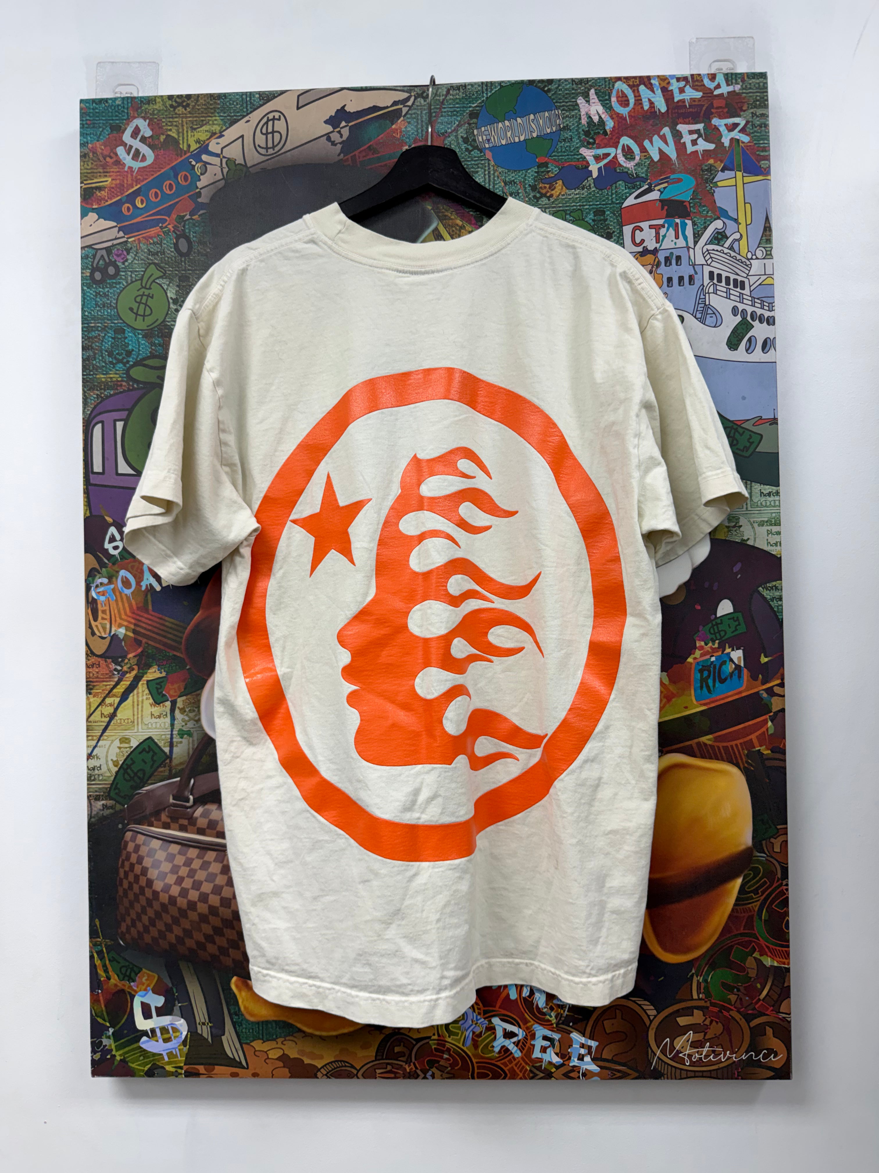 Hellstar Orange Classic Cream Logo Tee