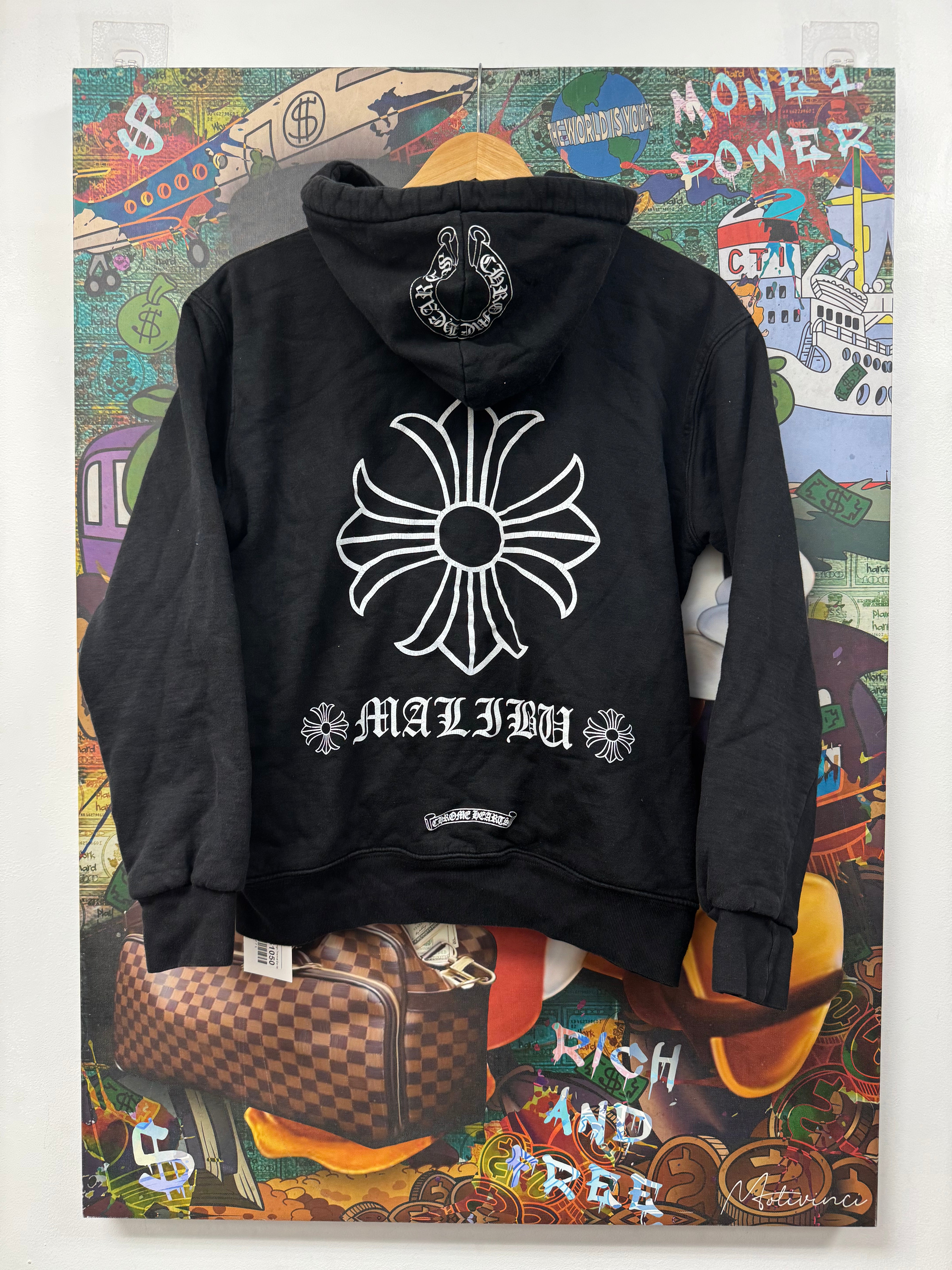 Chrome  Hearts Black Malibu Plus Logo Thermal Zip Up