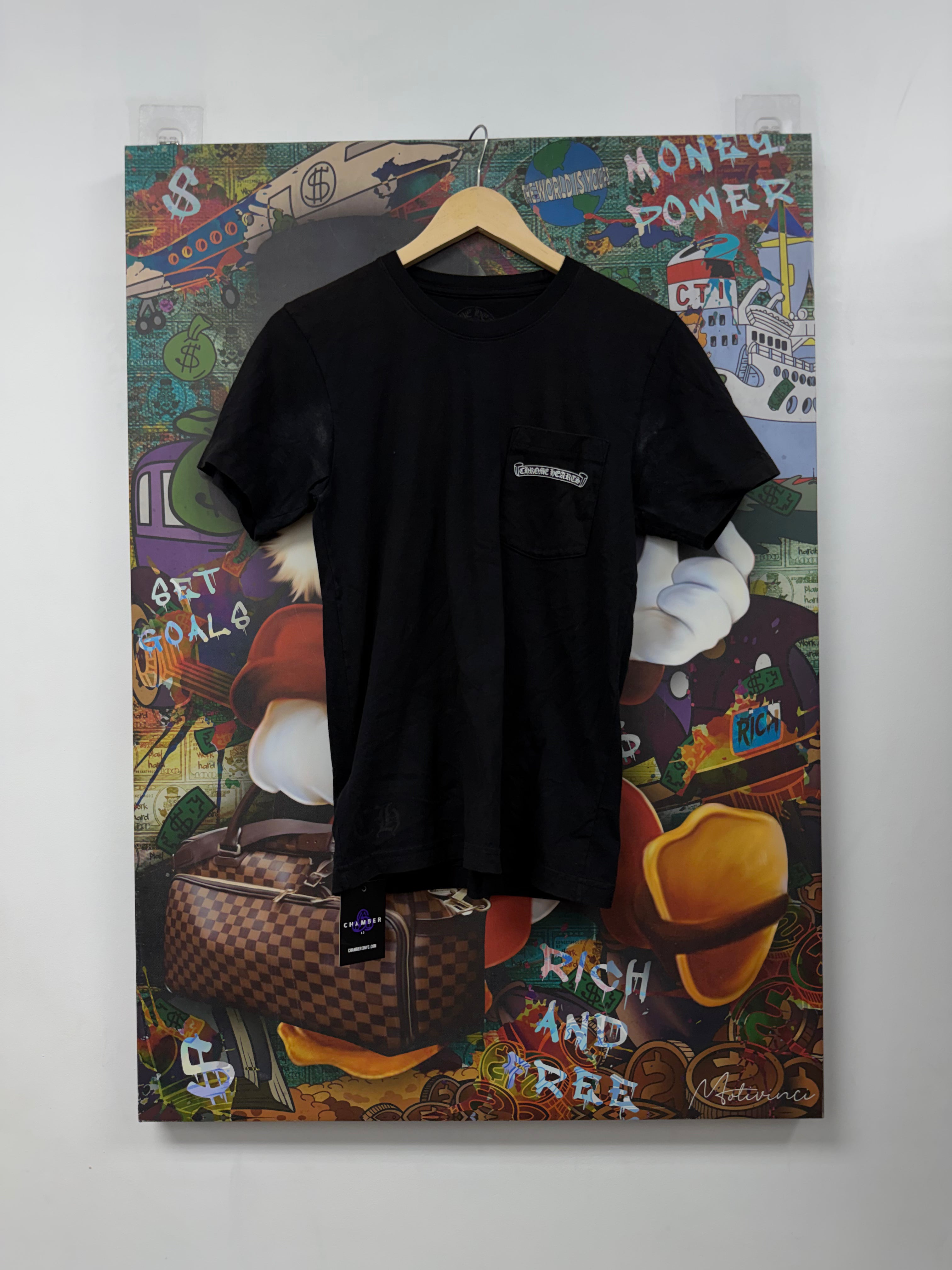 Chrome  Hearts Black USA Shoulder Logo Tee