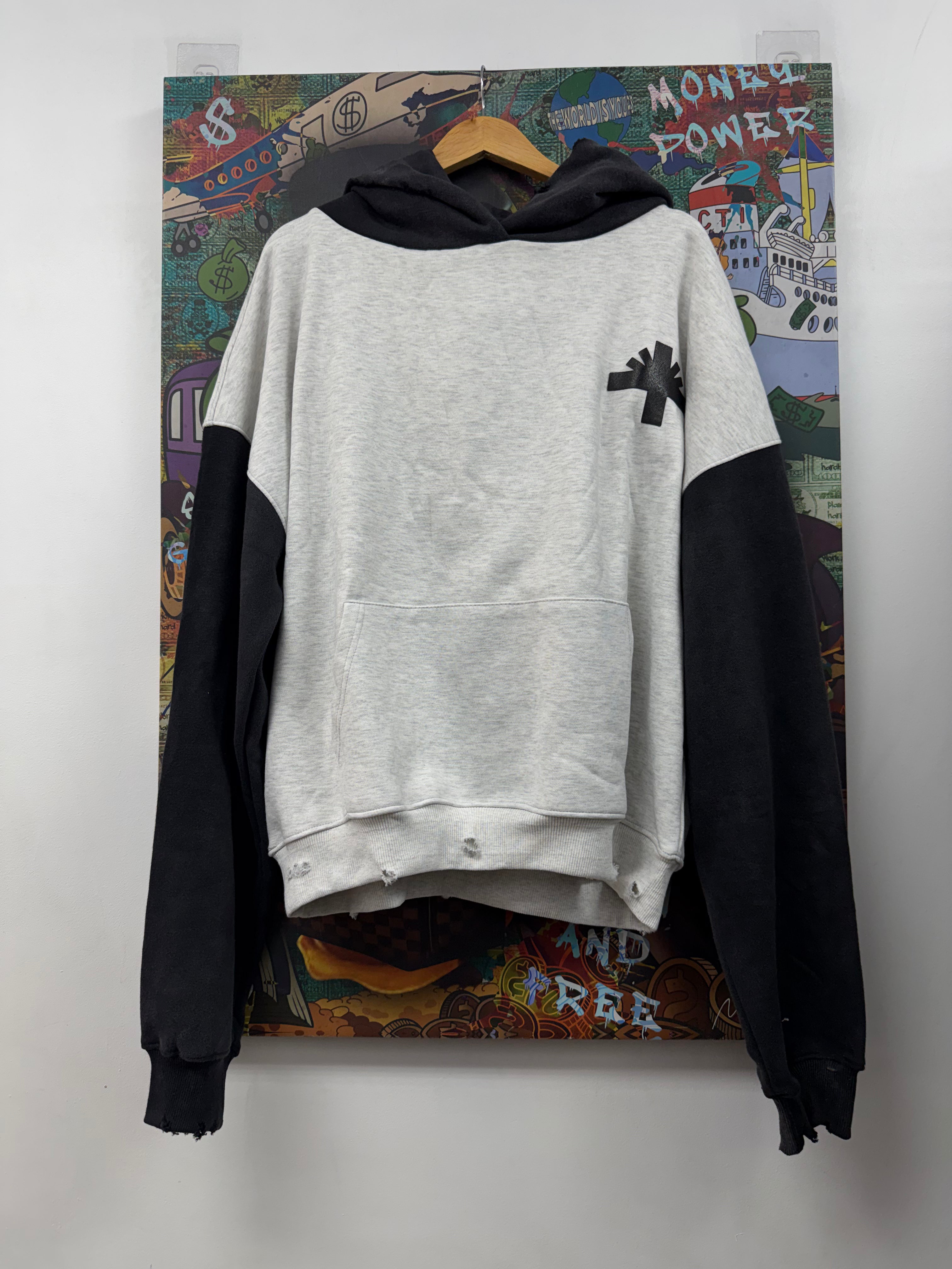 Vertabrae Grey Black Two Tone Hoodie