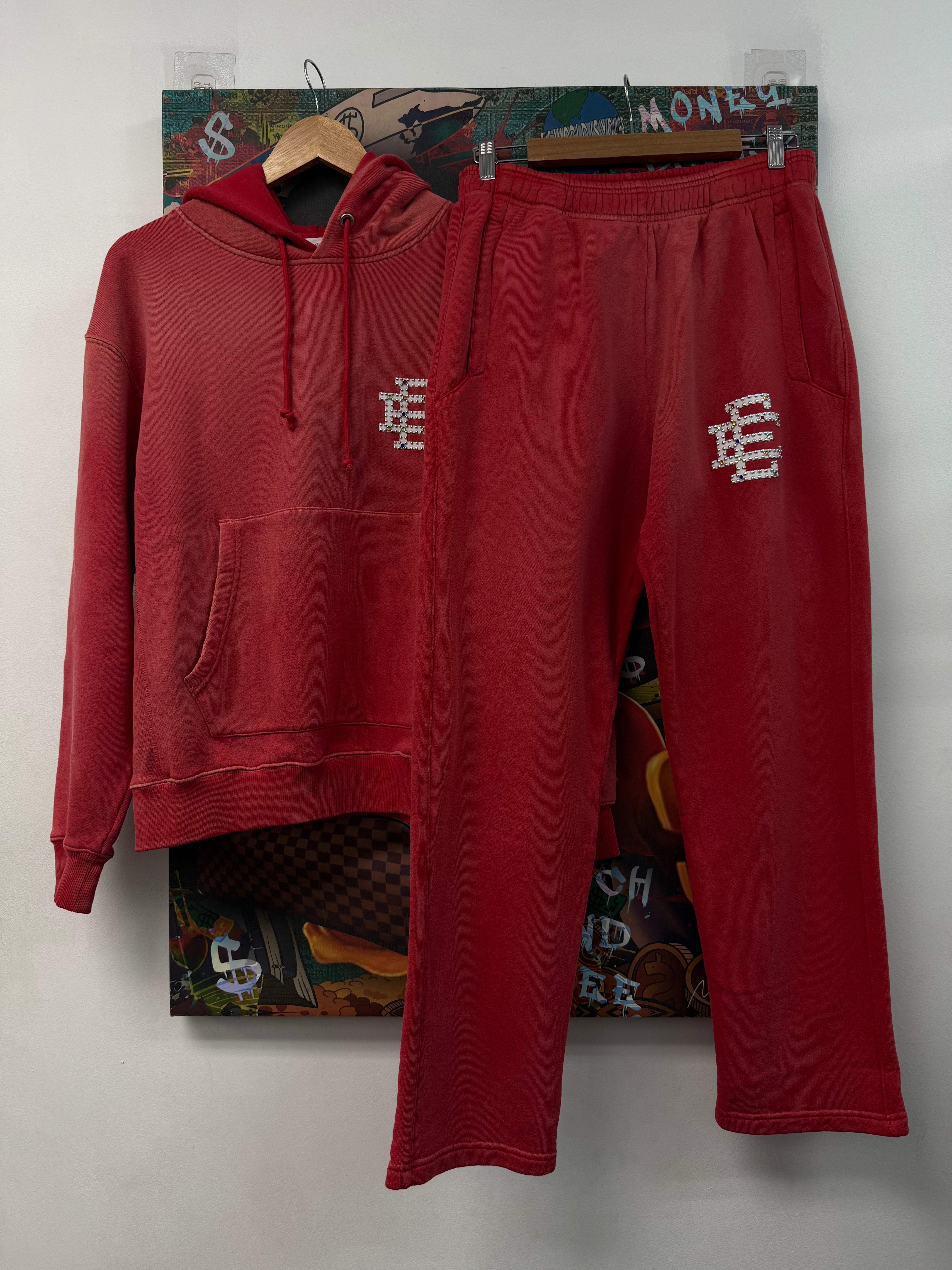 Eric Emanuel Red Swarovski Sweatsuit
