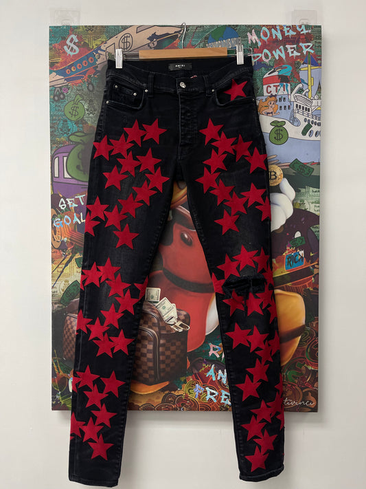 Amiri Chemist Black Red Jeans Used