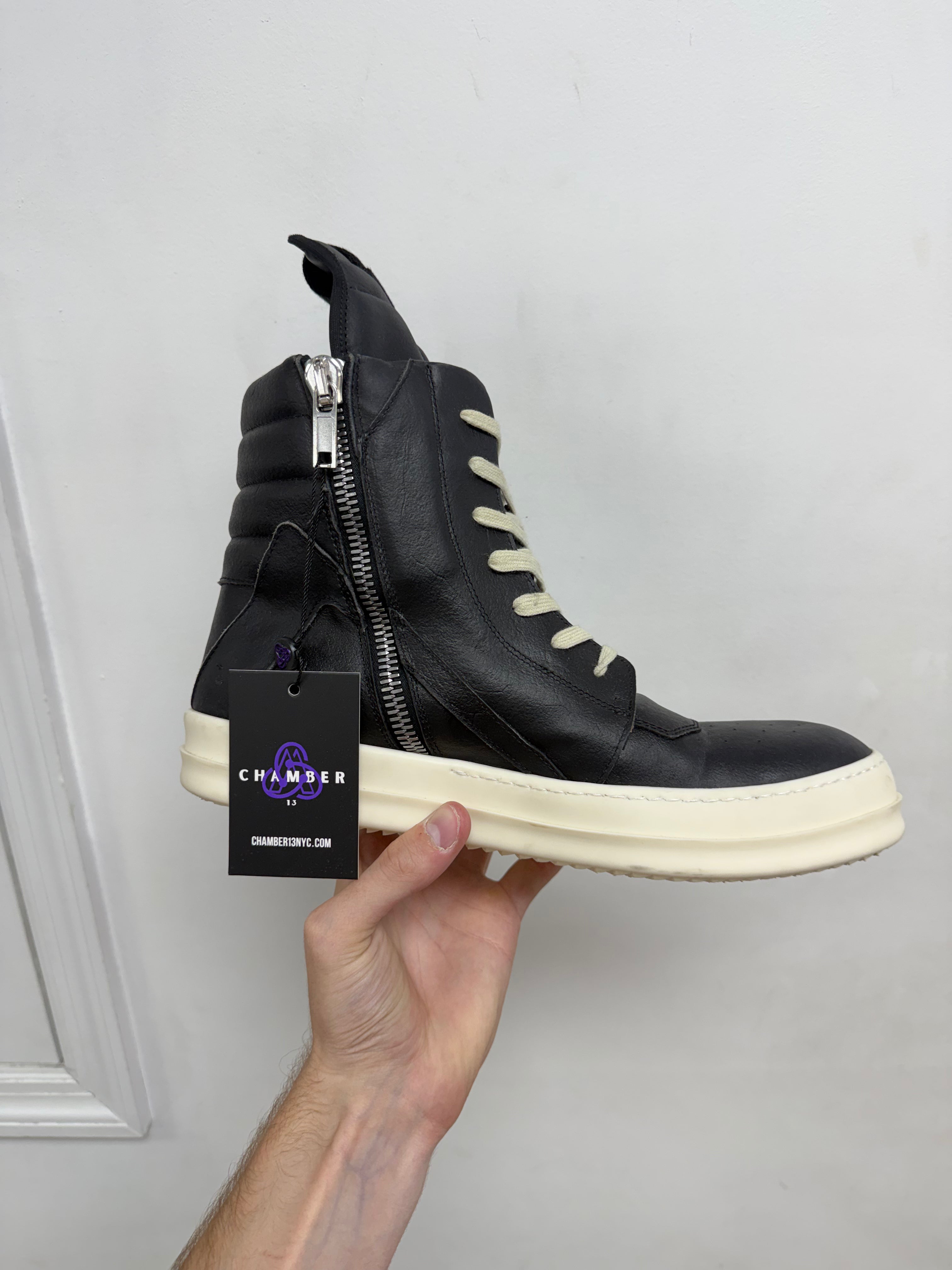 Rick Owens Black Geobasket Sneakers