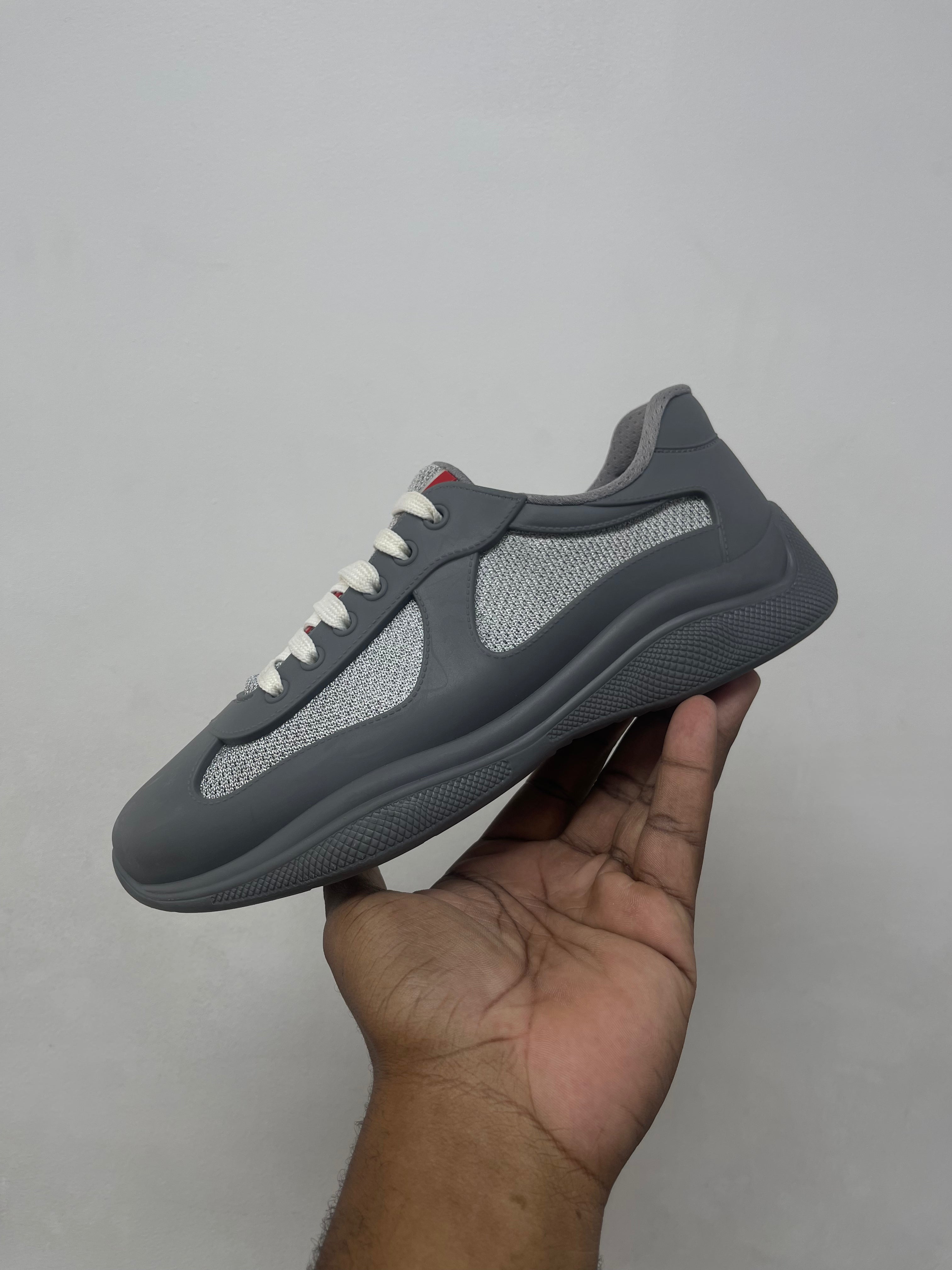 Prada Grey Rubber Cups Sneakers