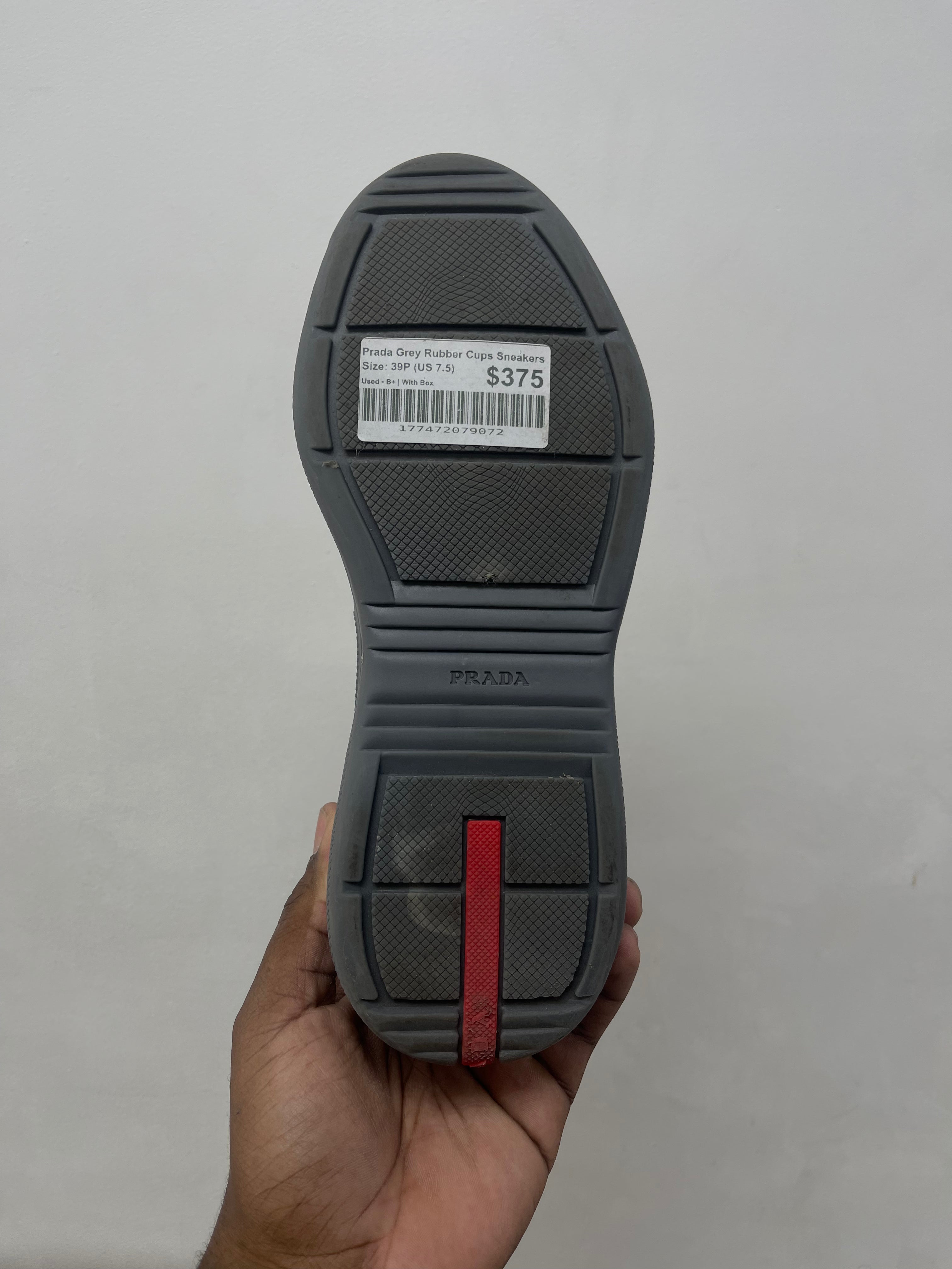 Prada Grey Rubber Cups Sneakers