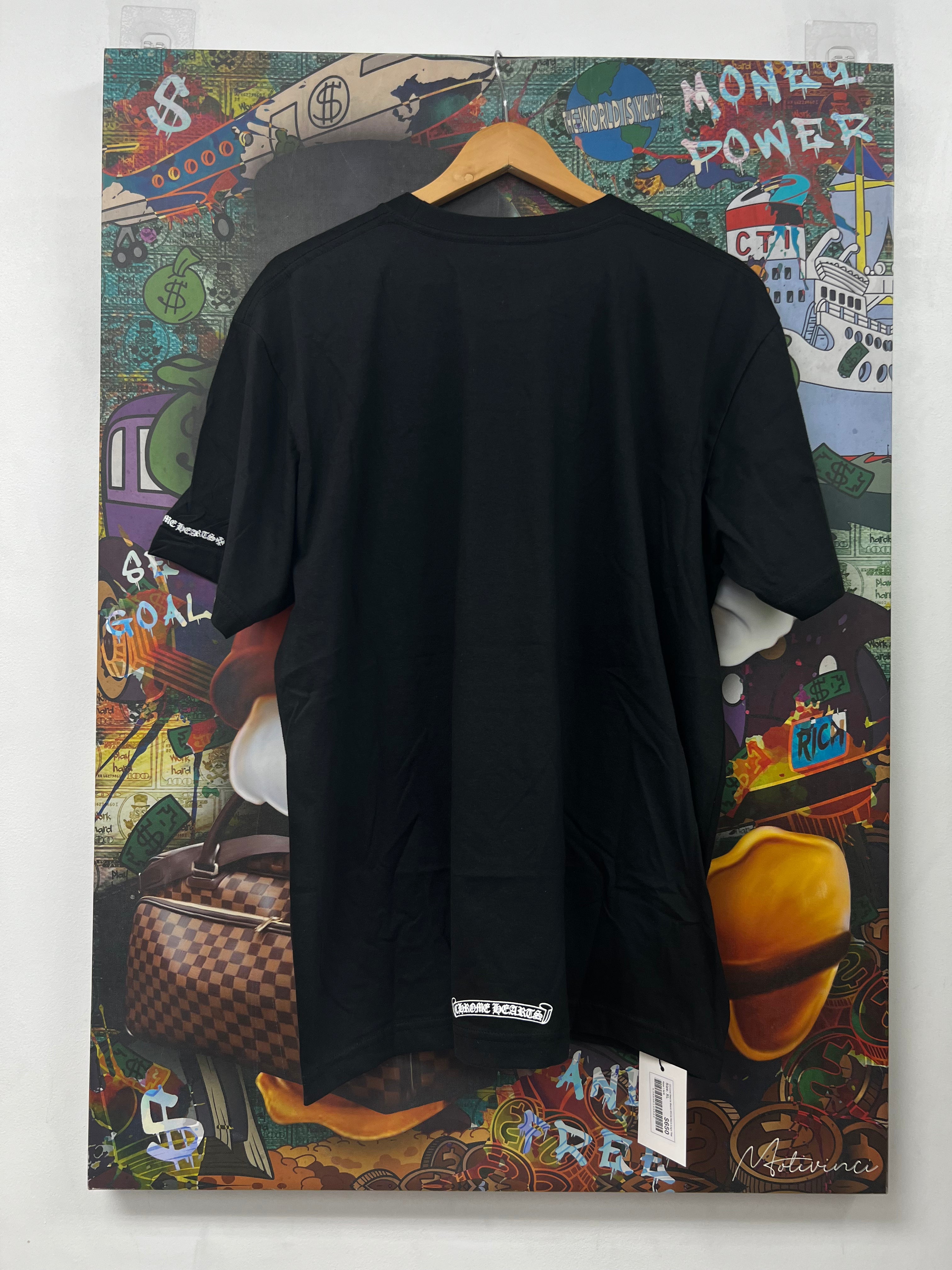 Chrome Hearts Black White Neck Logo Tee
