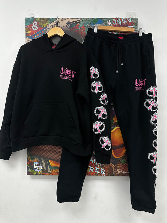 LOST Intricacy Pink MITT Sweatsuit Like New XL N/A