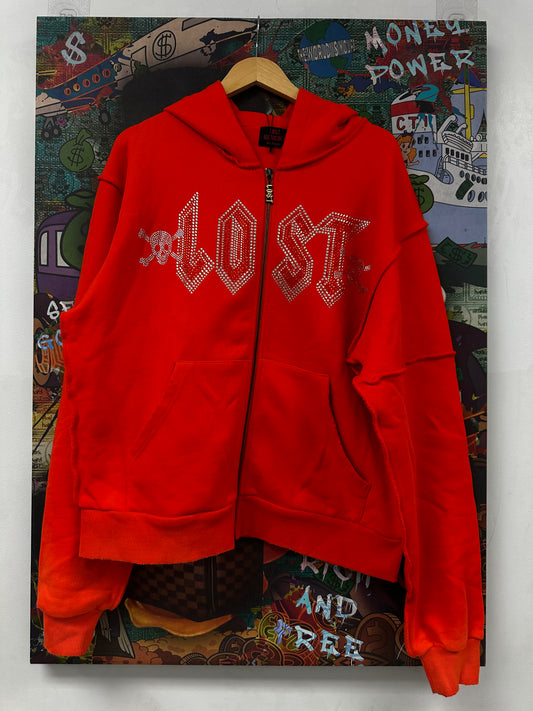LOST Intricacy Zip Up Orange Used Medium N/A