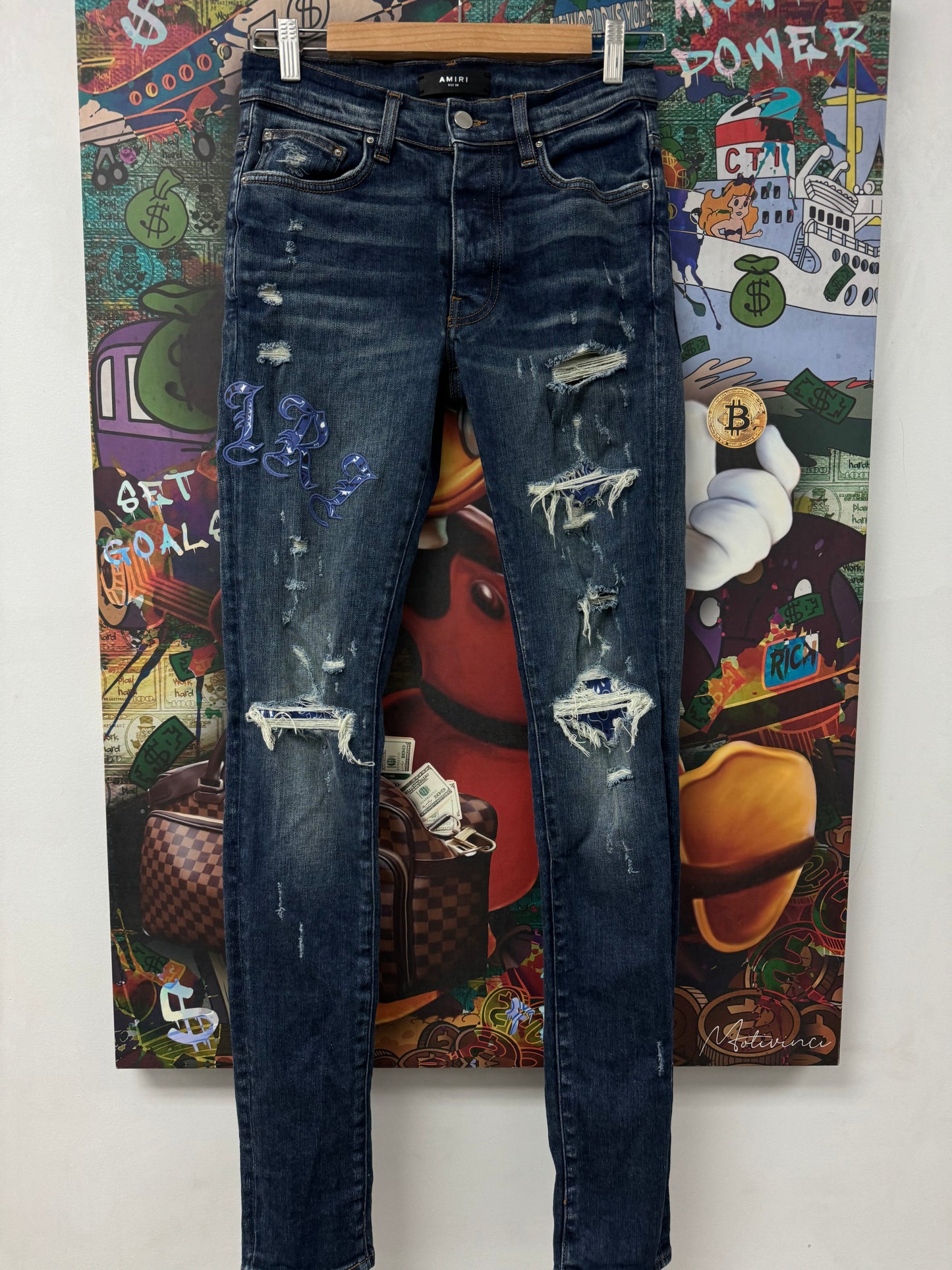Amiri Old English Jeans  Used 28 N/A