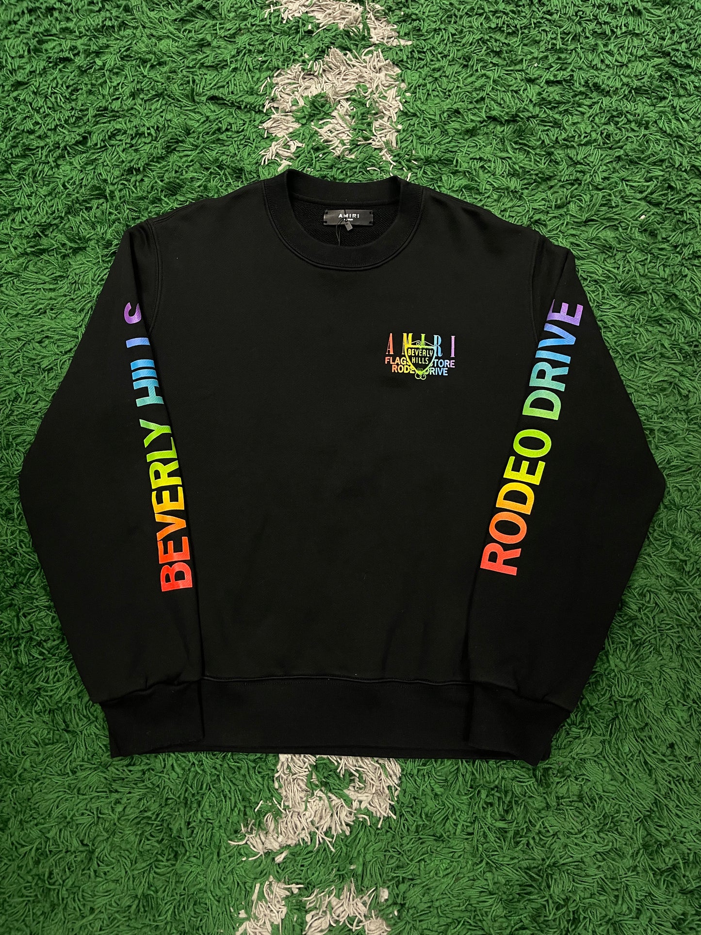 Amiri Beverly Hills Crewneck Black Multi Used Medium N/A