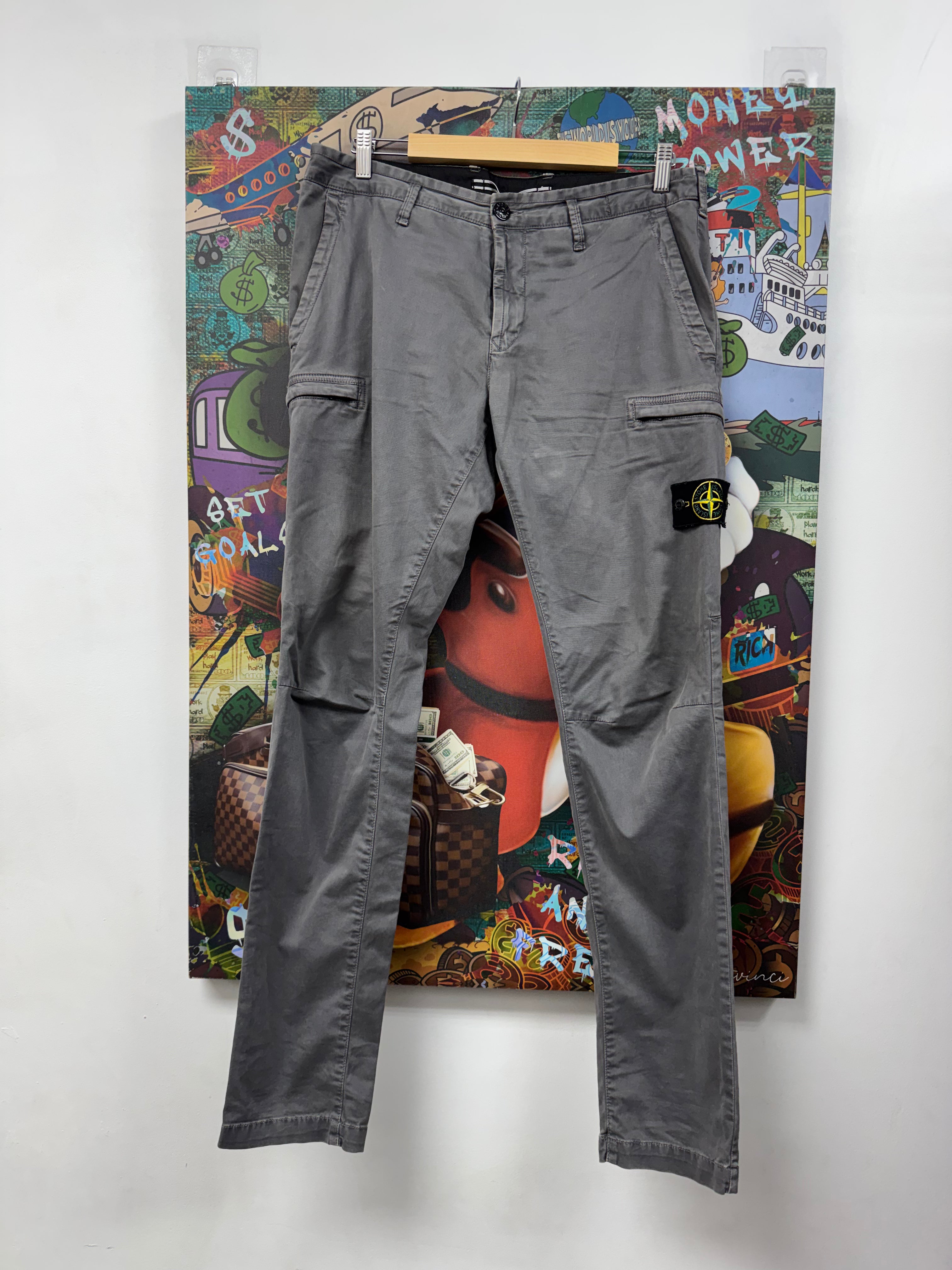 Stone Island Grey Patch Cargo Pants