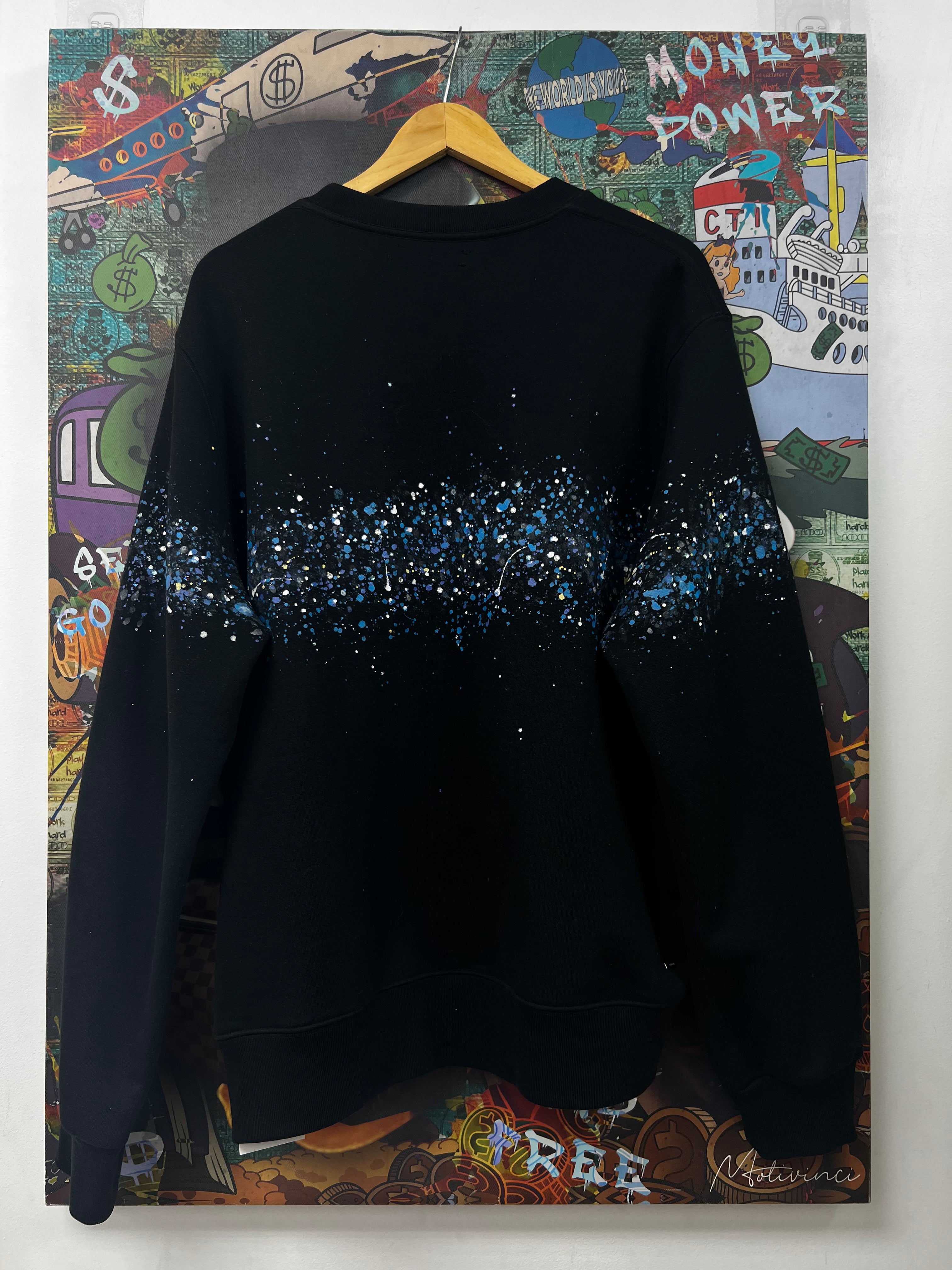Amiri Black Crystal Splatter Core Logo Crewneck