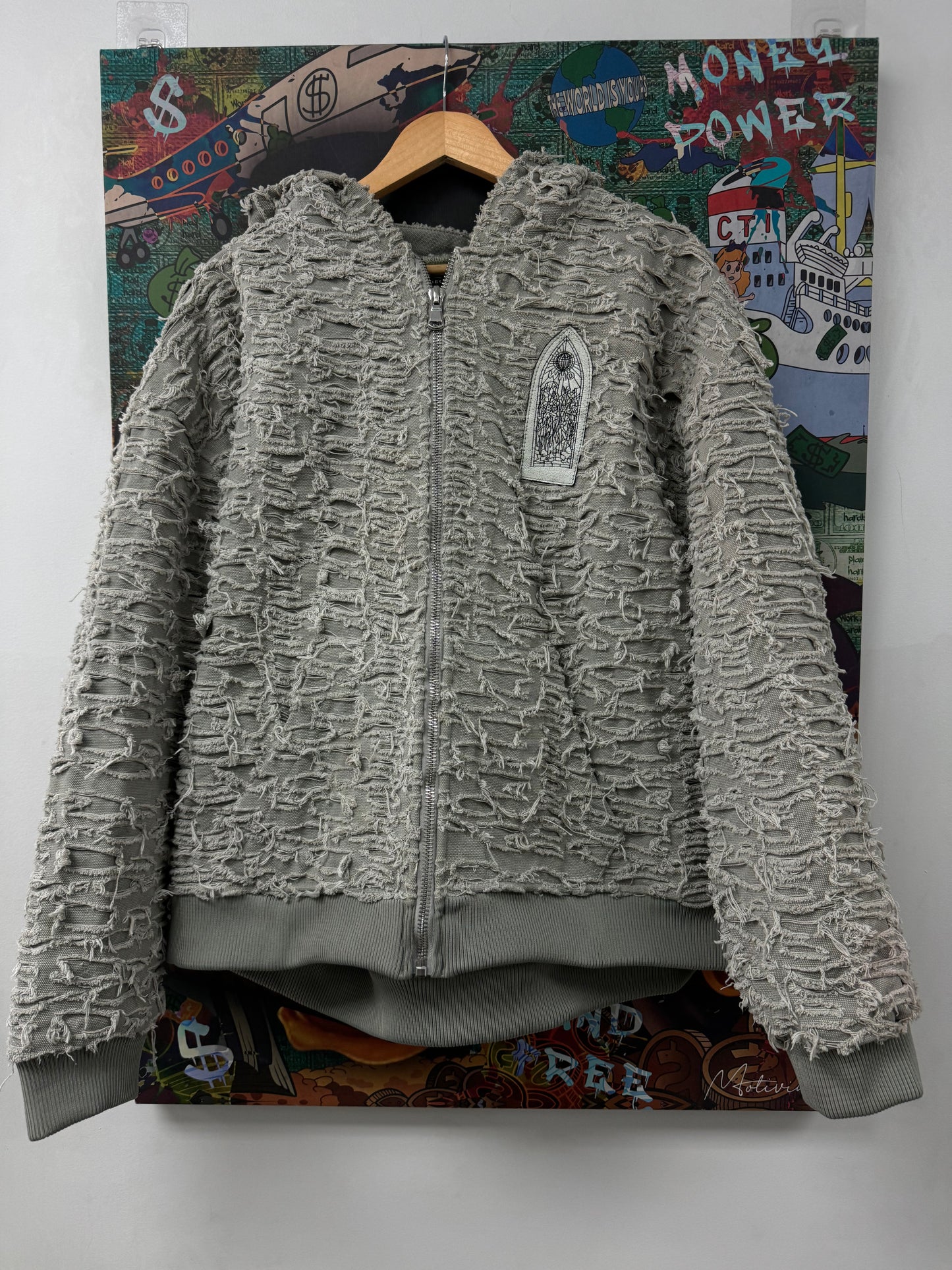 WDW Distress Denim Work Jacket  Used large N/A