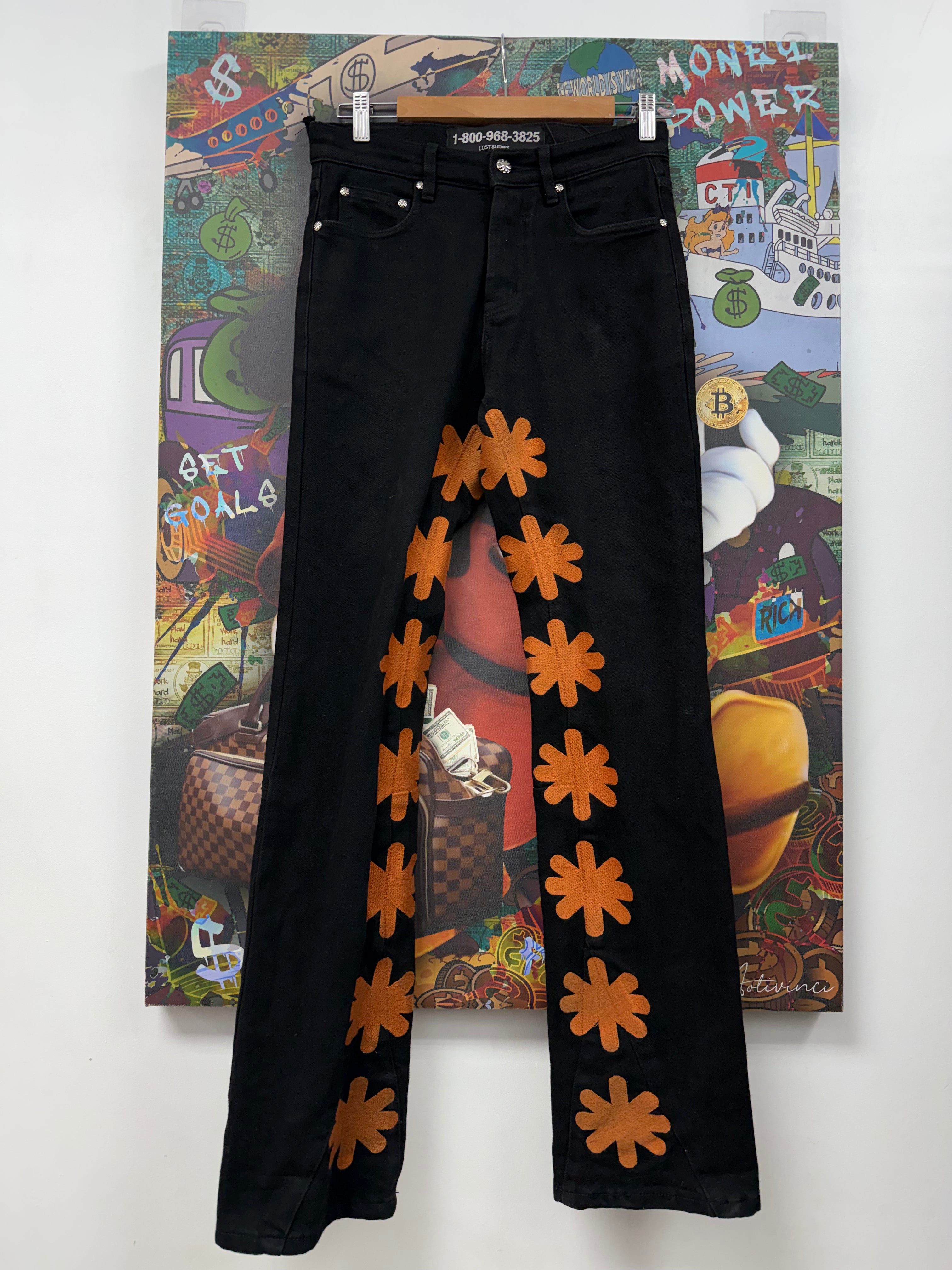 LOST SHDWS Black Orange Jeans
