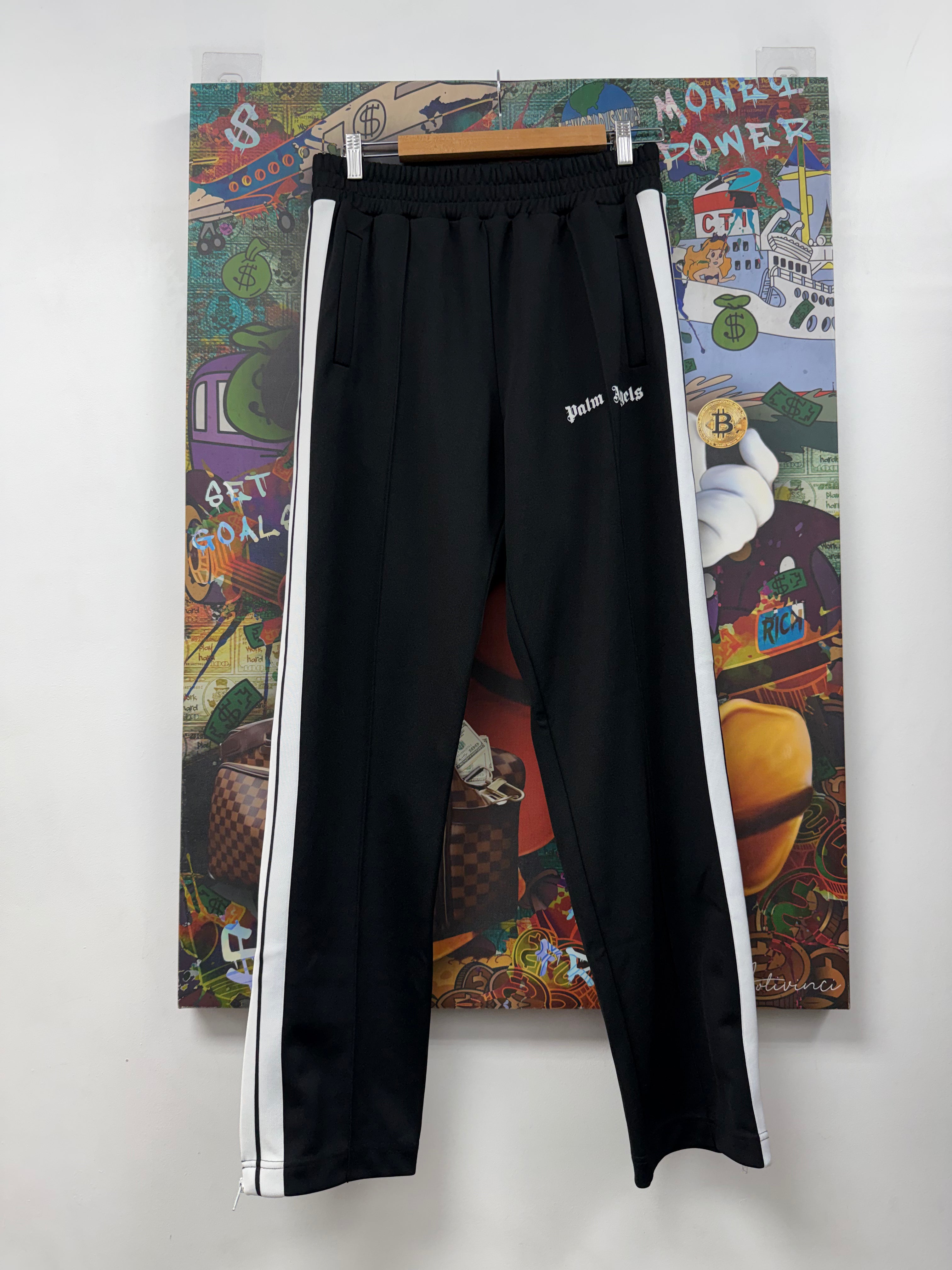 Palm Angels Black White Track Pants