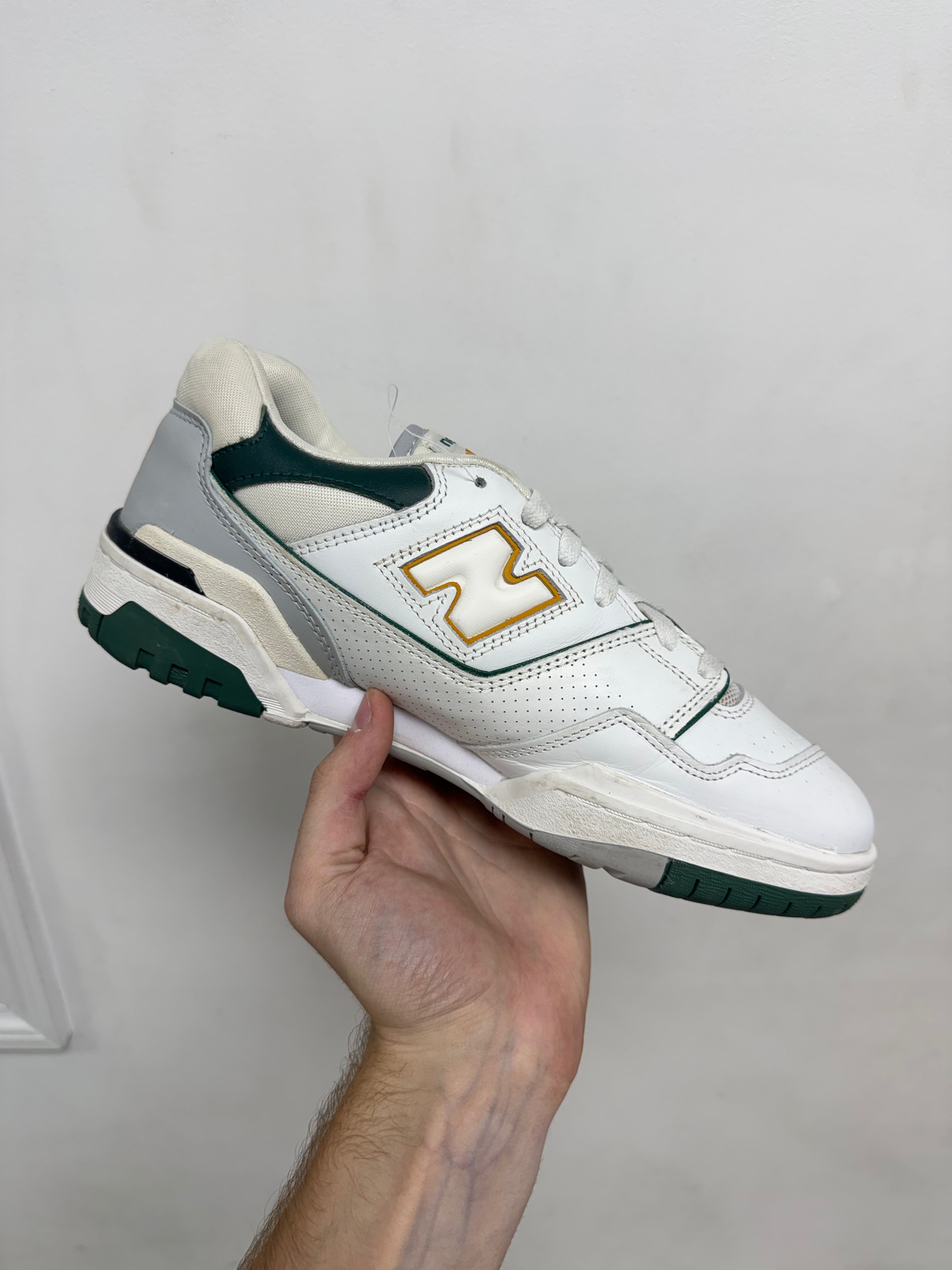 NB550 White Nightwatch Green Sneakers