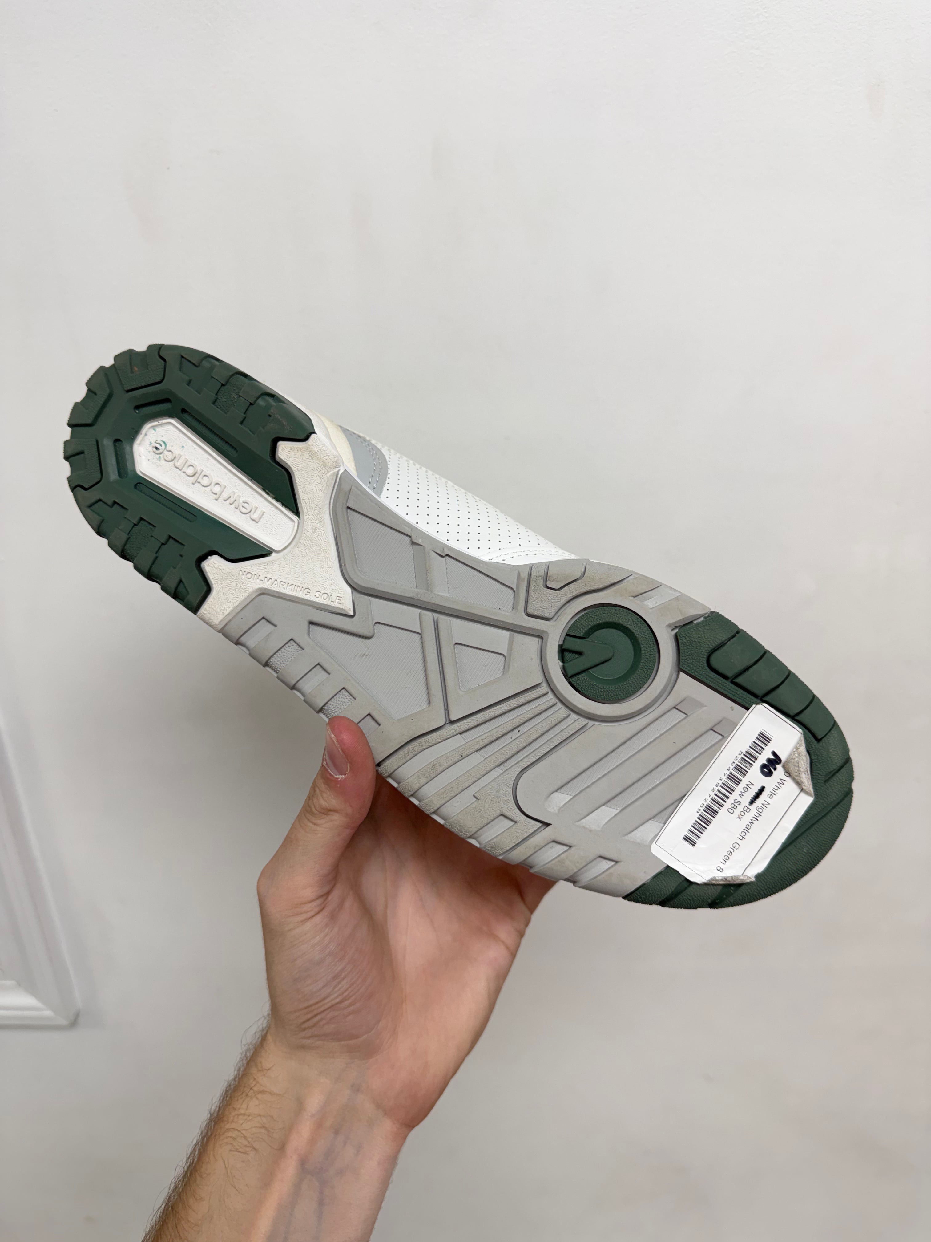 NB550 White Nightwatch Green Sneakers