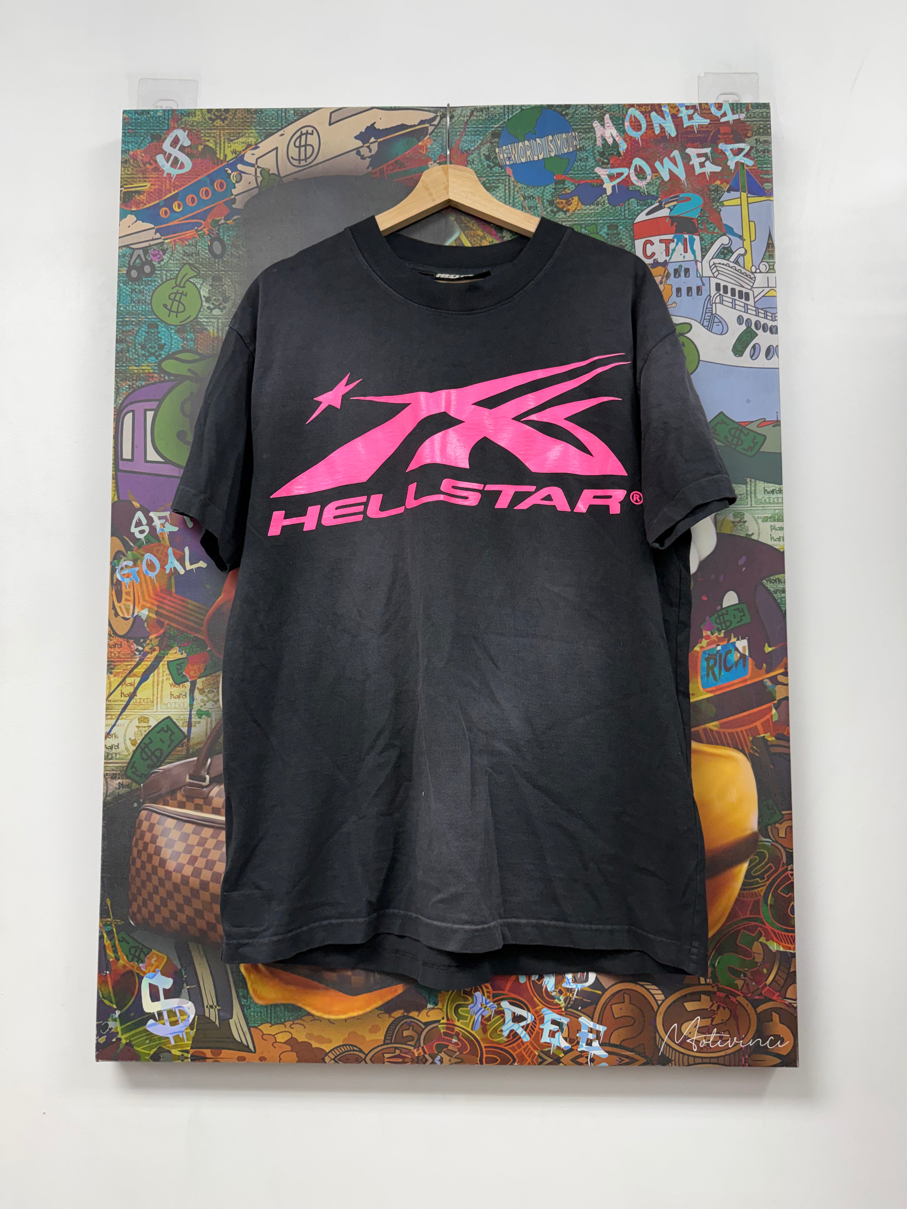 Hellstar Black Pink Sport Logo Tee