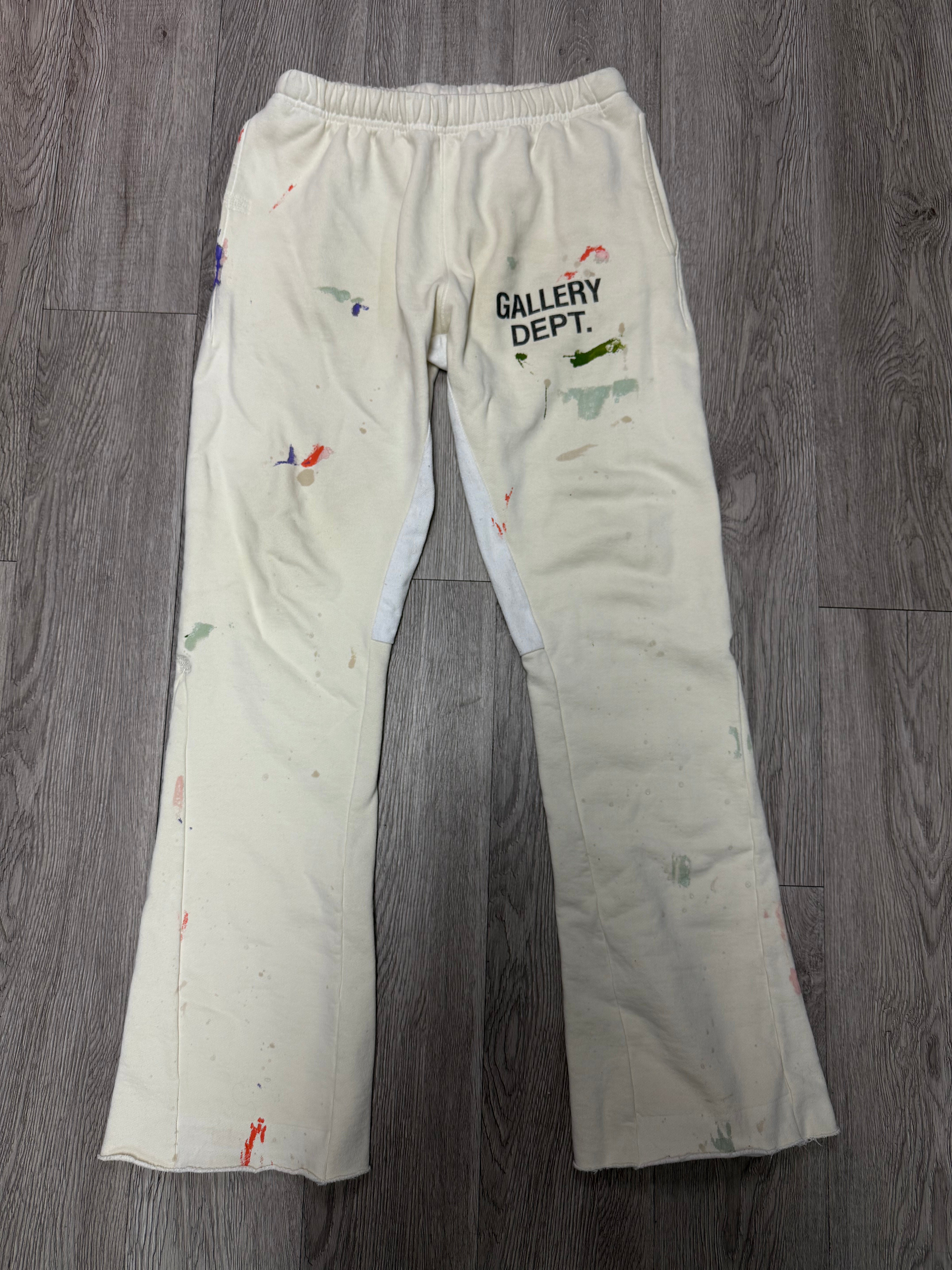 Gallery Dept Cream Flared Splatter Sweats
