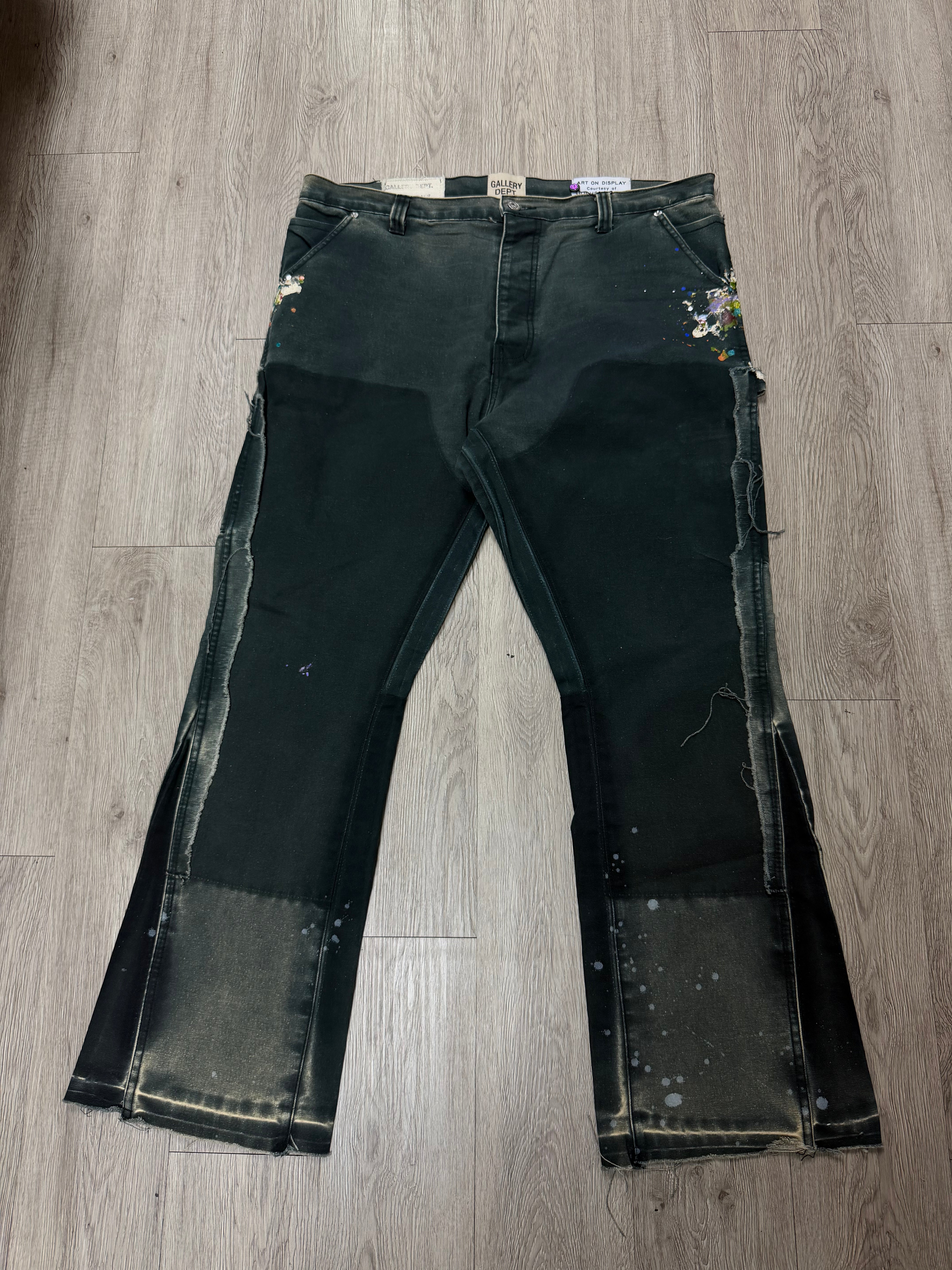 Gallery Dept Navy Paint Splatter Flare Jeans
