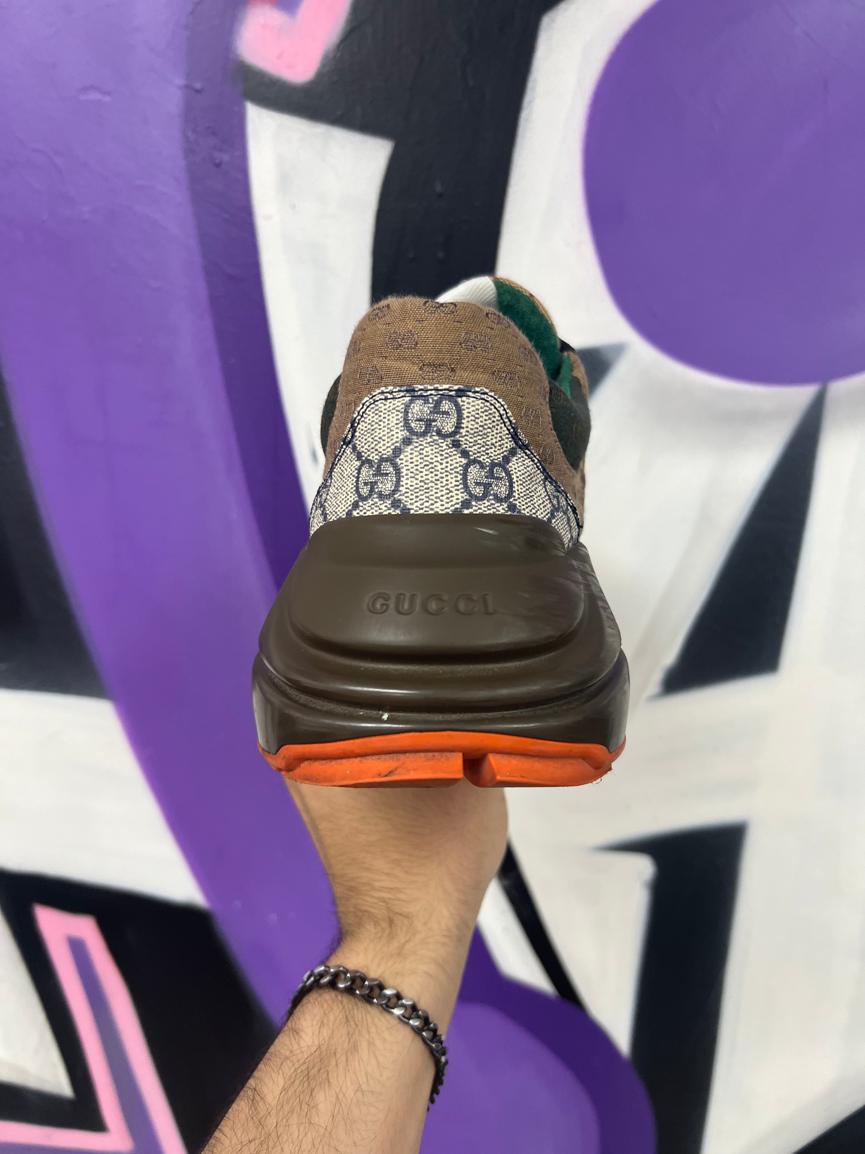 Gucci Brown Orange Rython Sneakers