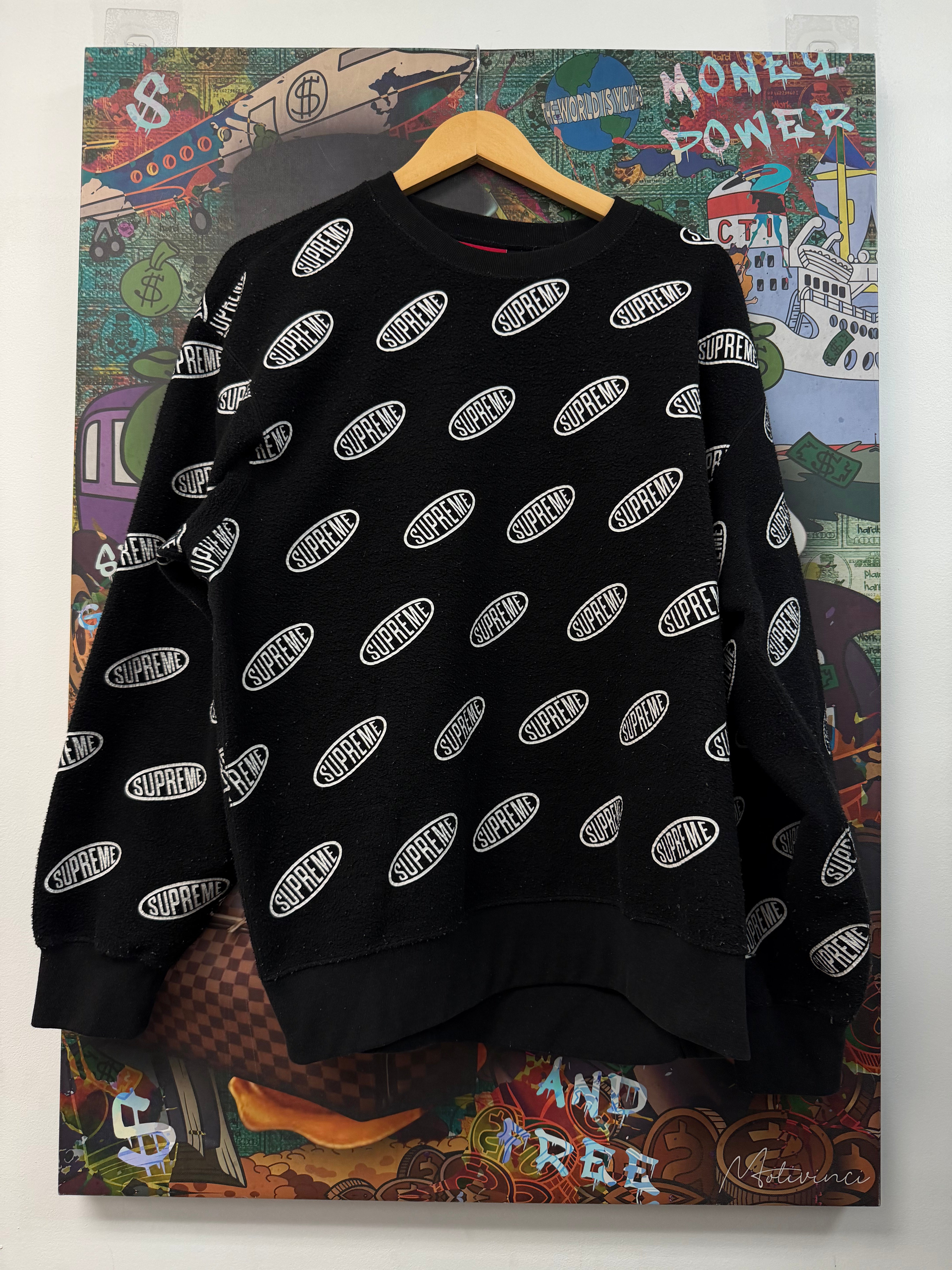 Supreme Black All Over Inverse Crewneck