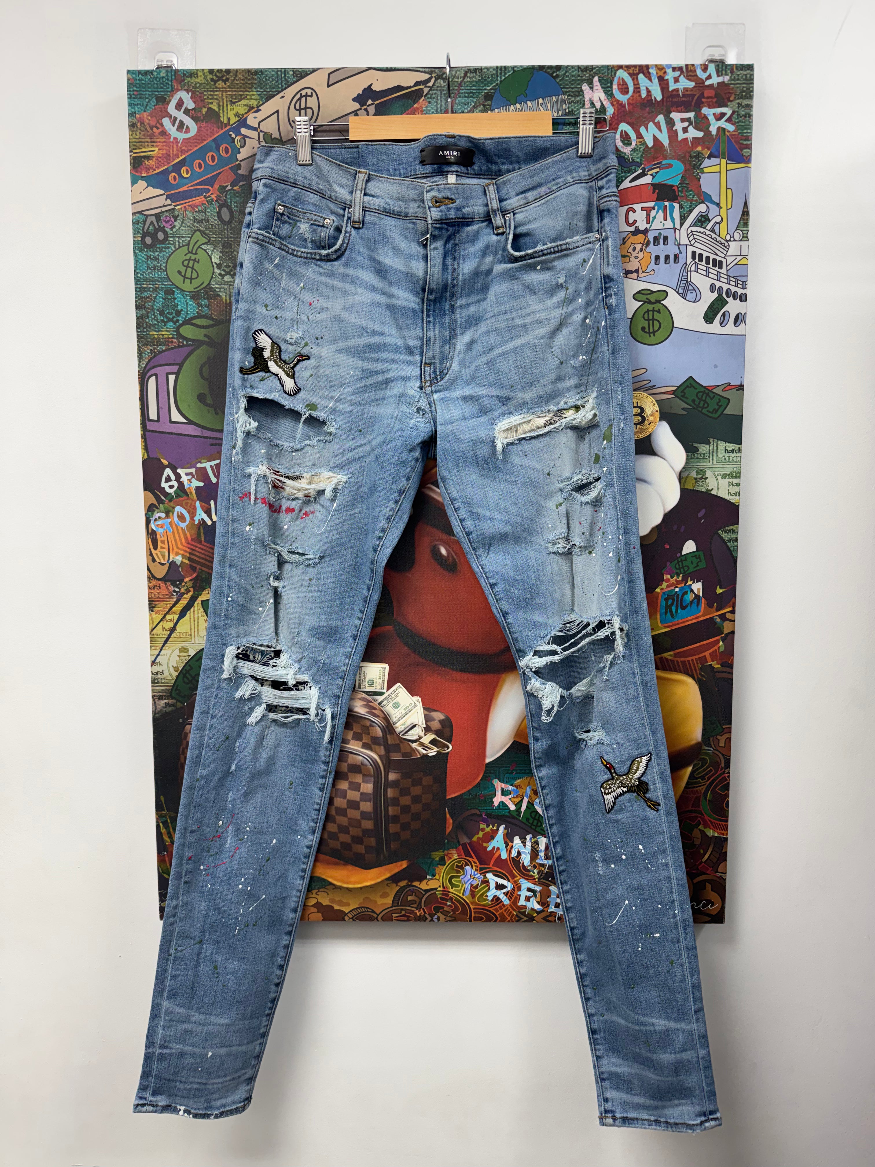 Amiri Light Wash Swan Jeans
