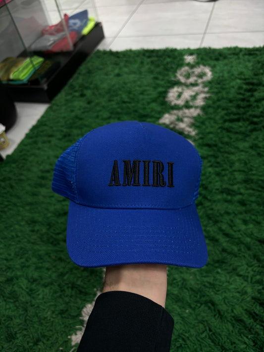 Amiri Core Logo Trucker Royal Blue Black New OS With Tags