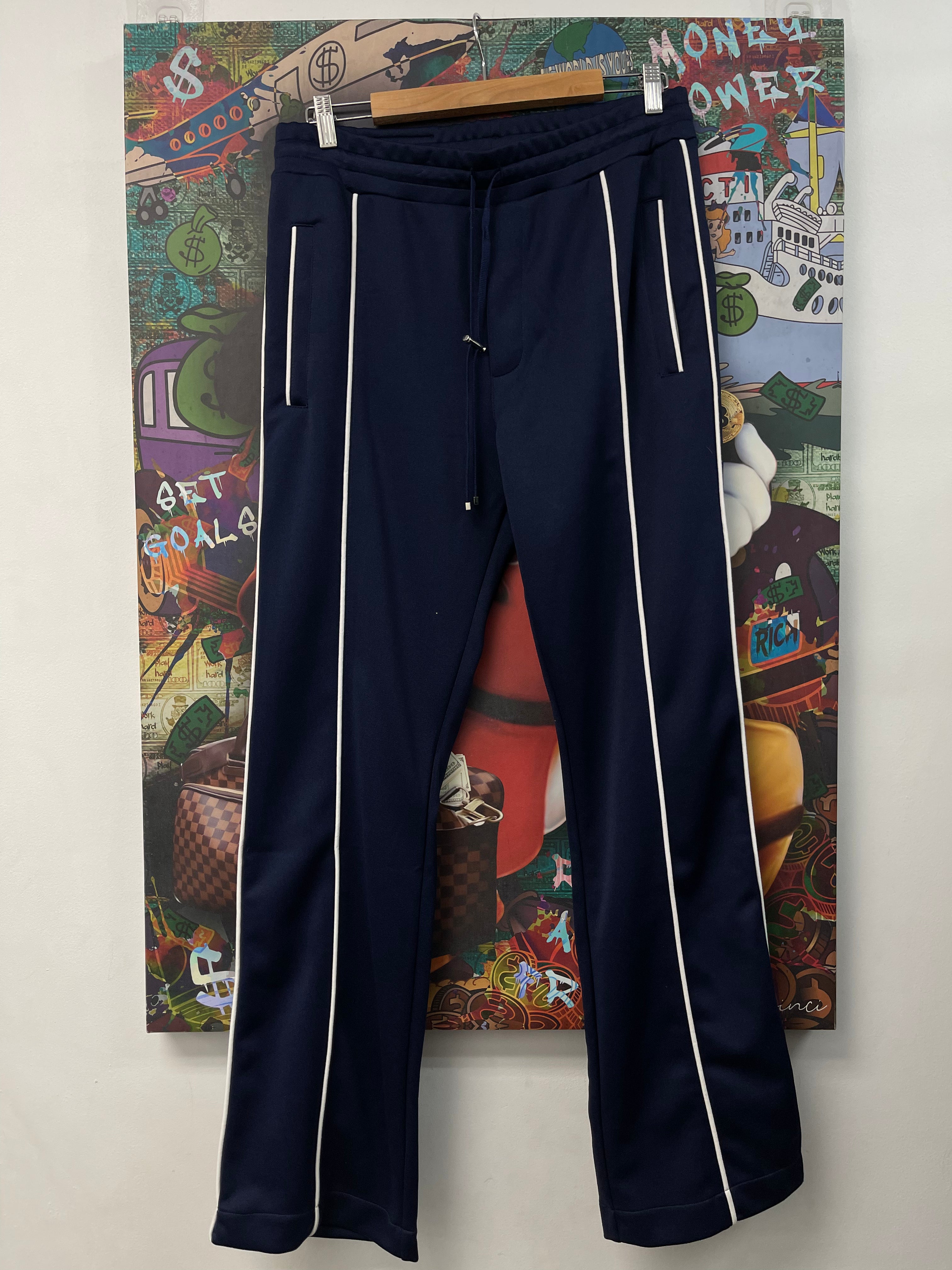 Amiri Navy White Striped Track Pants