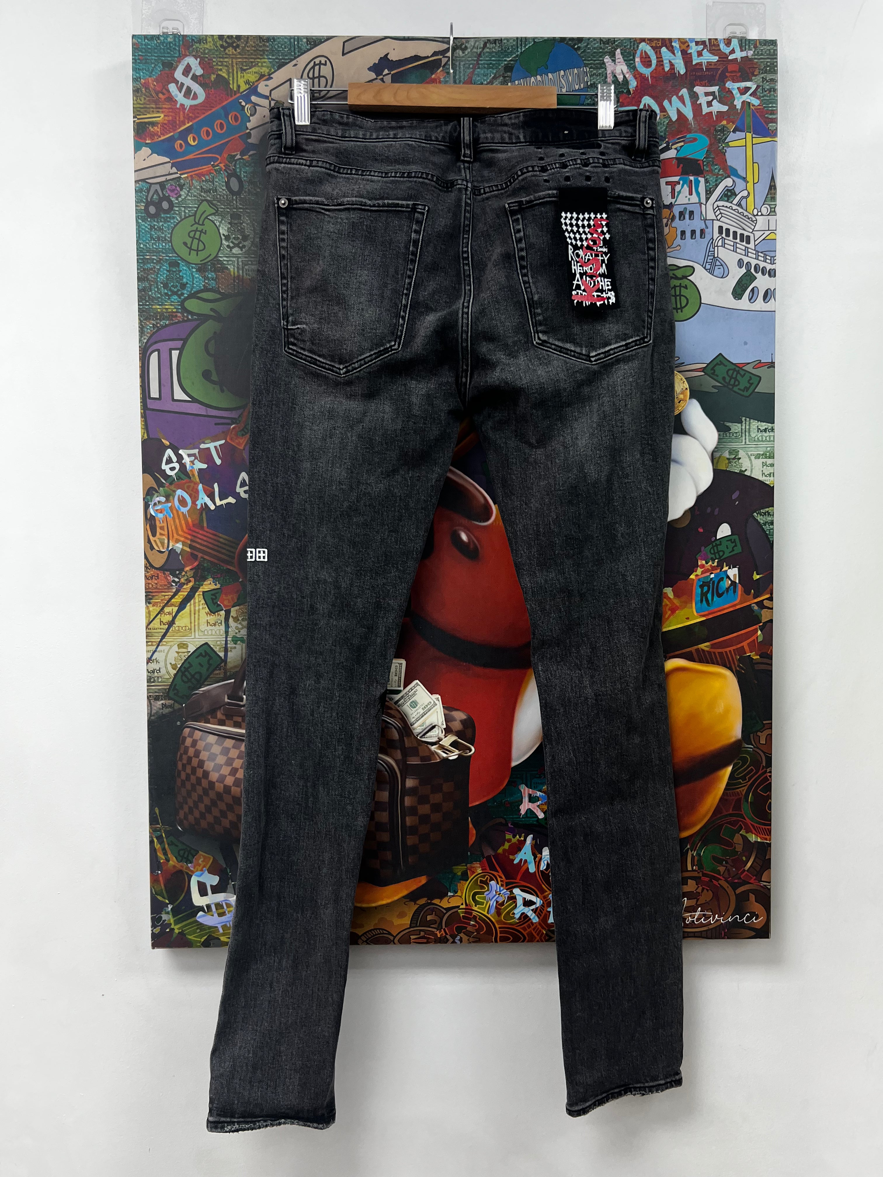 Ksubi Black Wash Patchwork Jeans