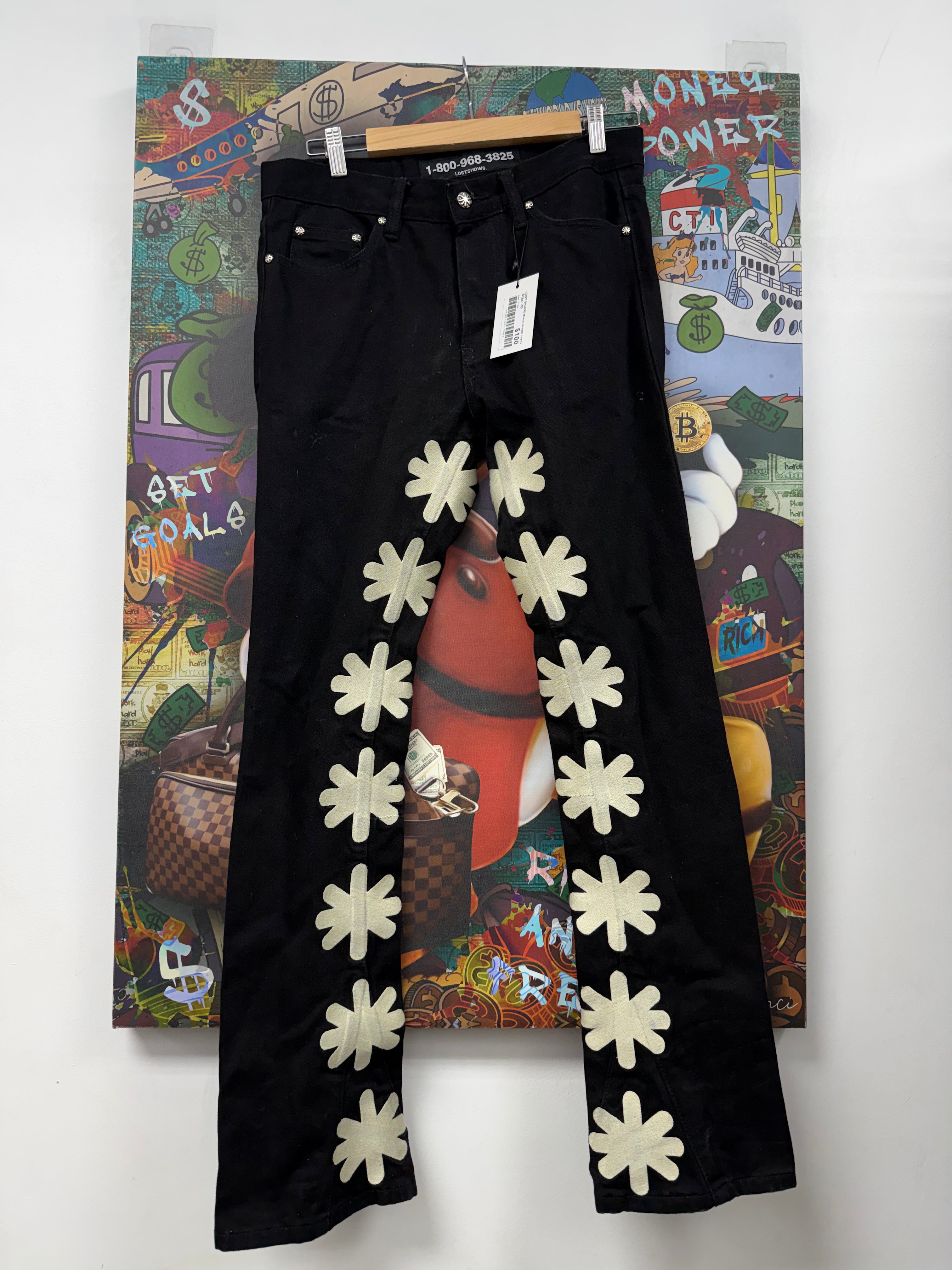 LOST SHDWS Black Cream Jeans