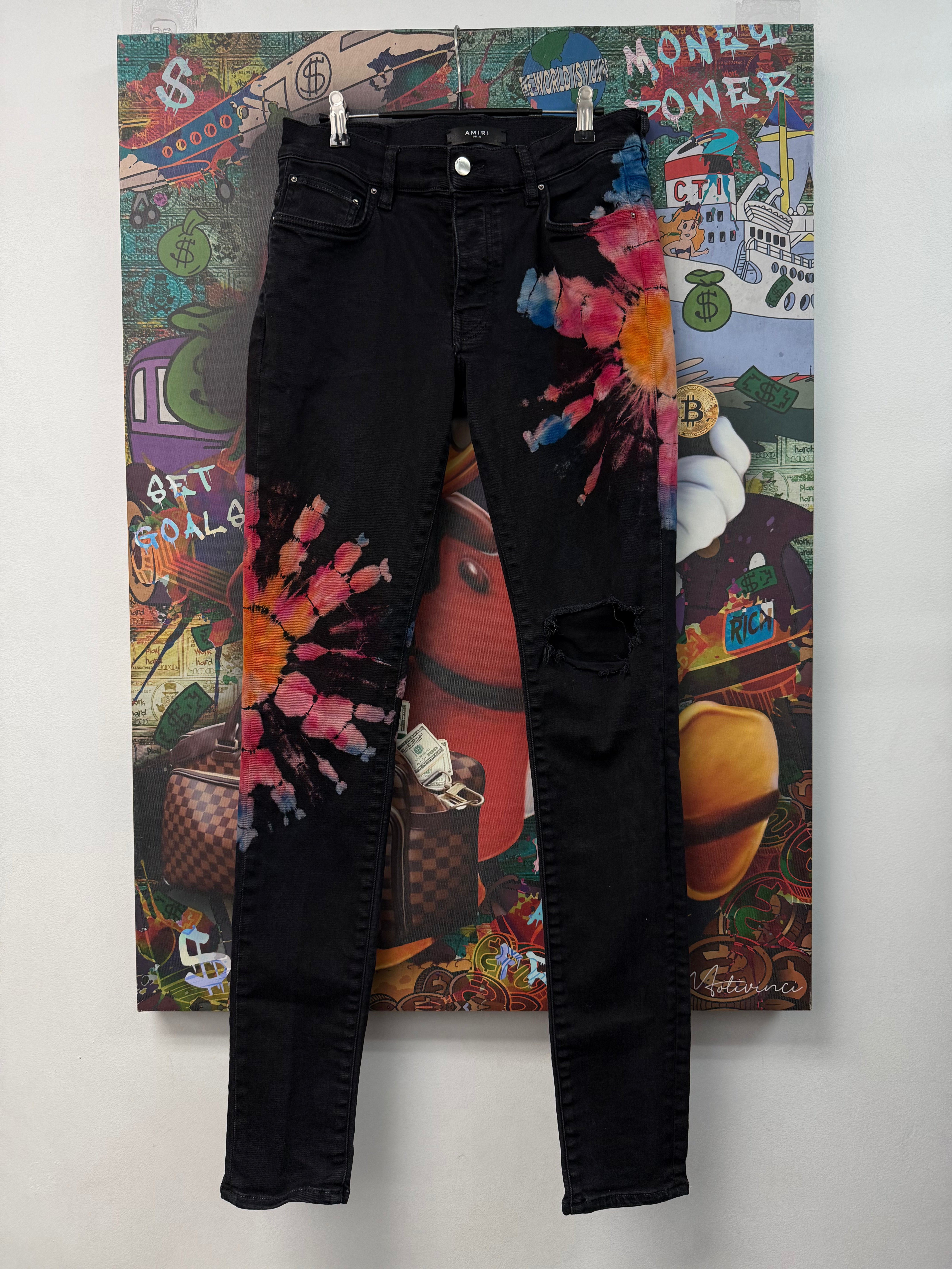 Amiri Black Tie Dye Jeans