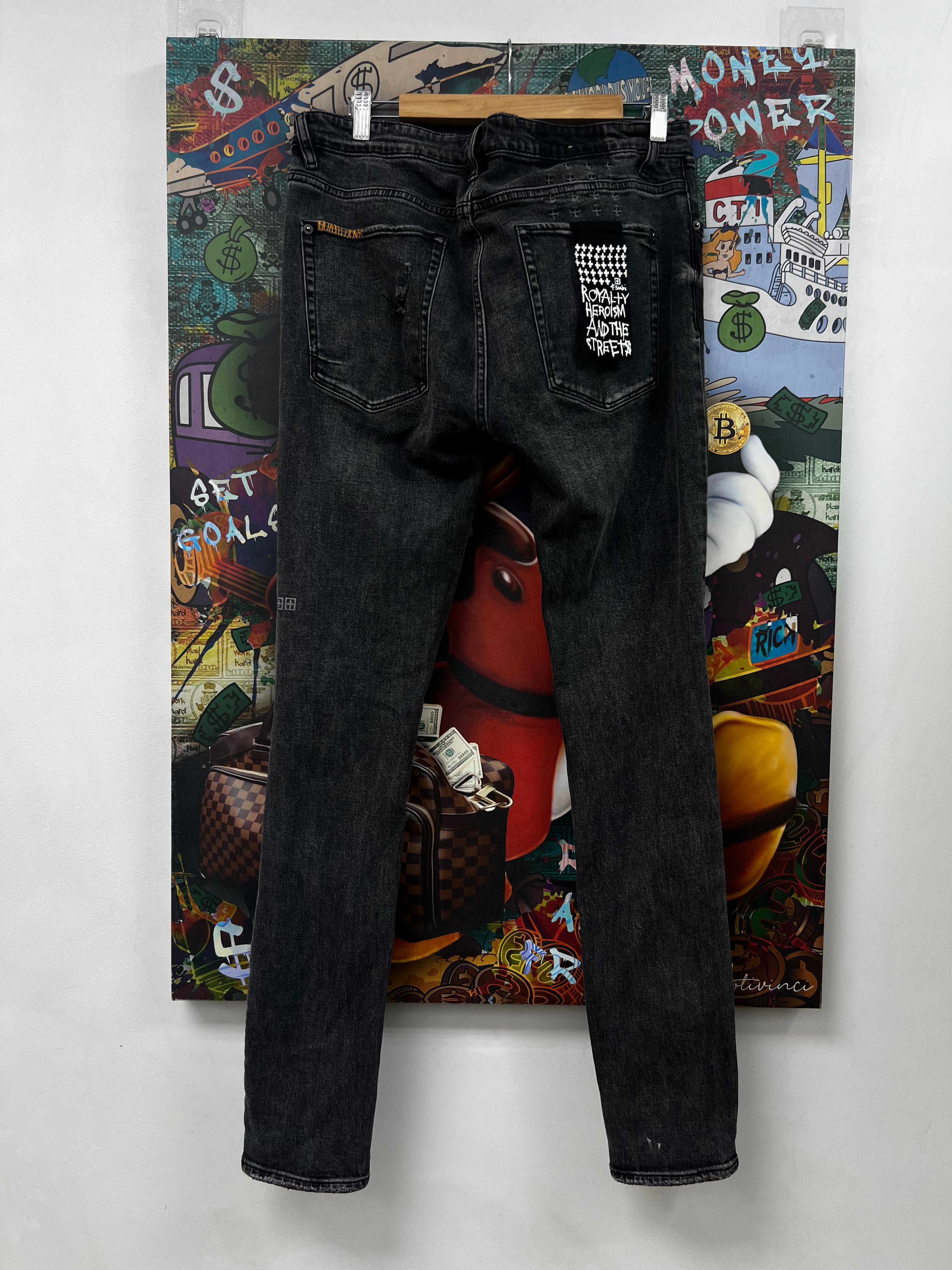 Ksubi Black Wash Patchwork Jeans