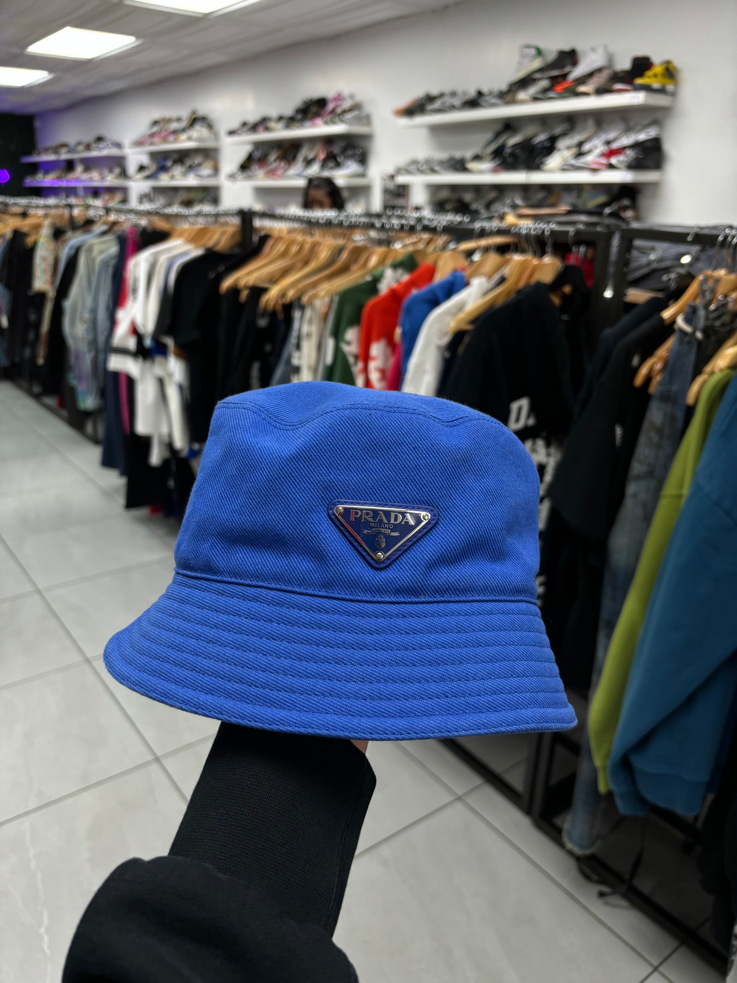 Prada Bucket Hat Royal Blue Large Used