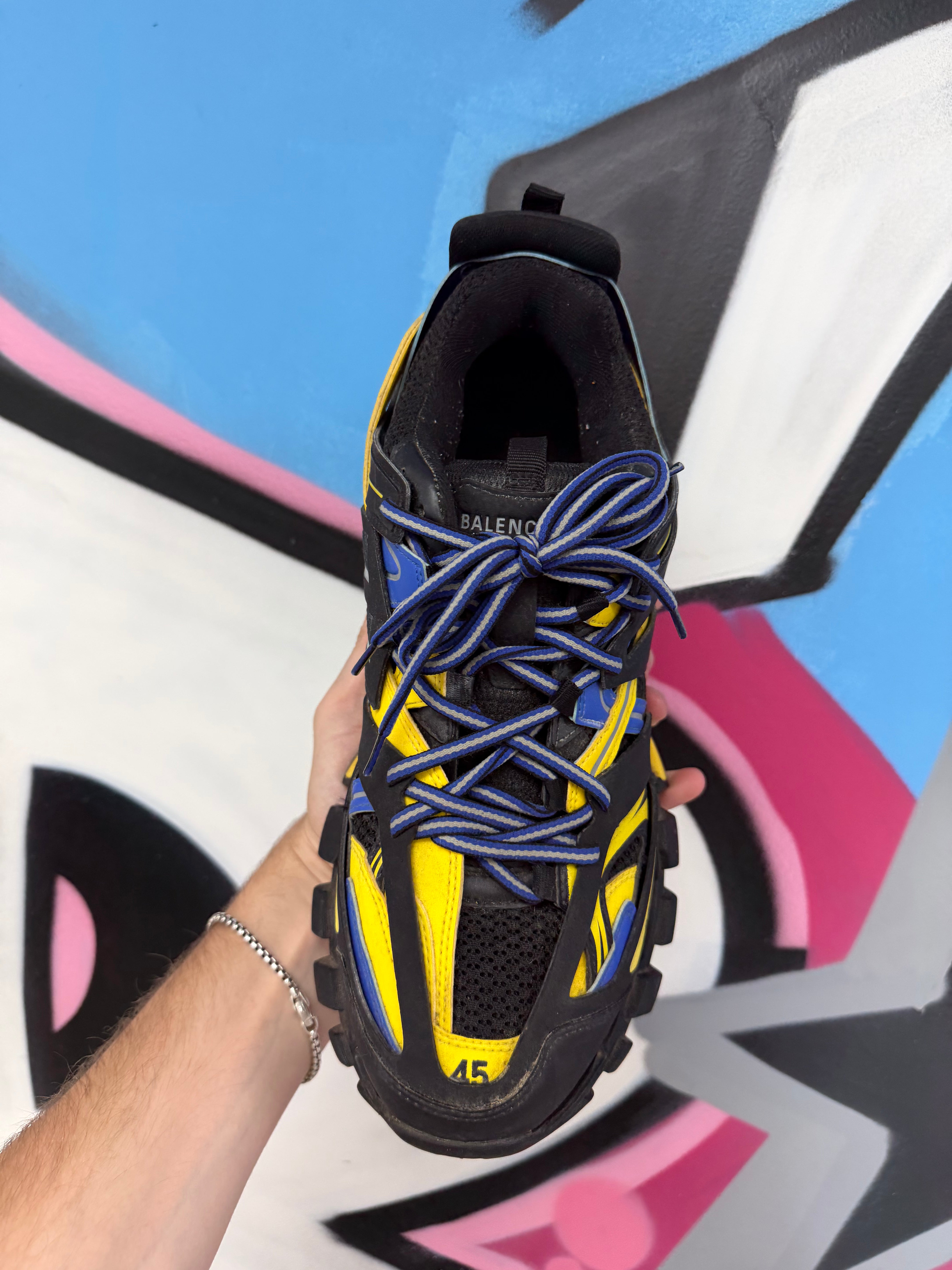 Balenciaga Navy Yellow Track Sneakers