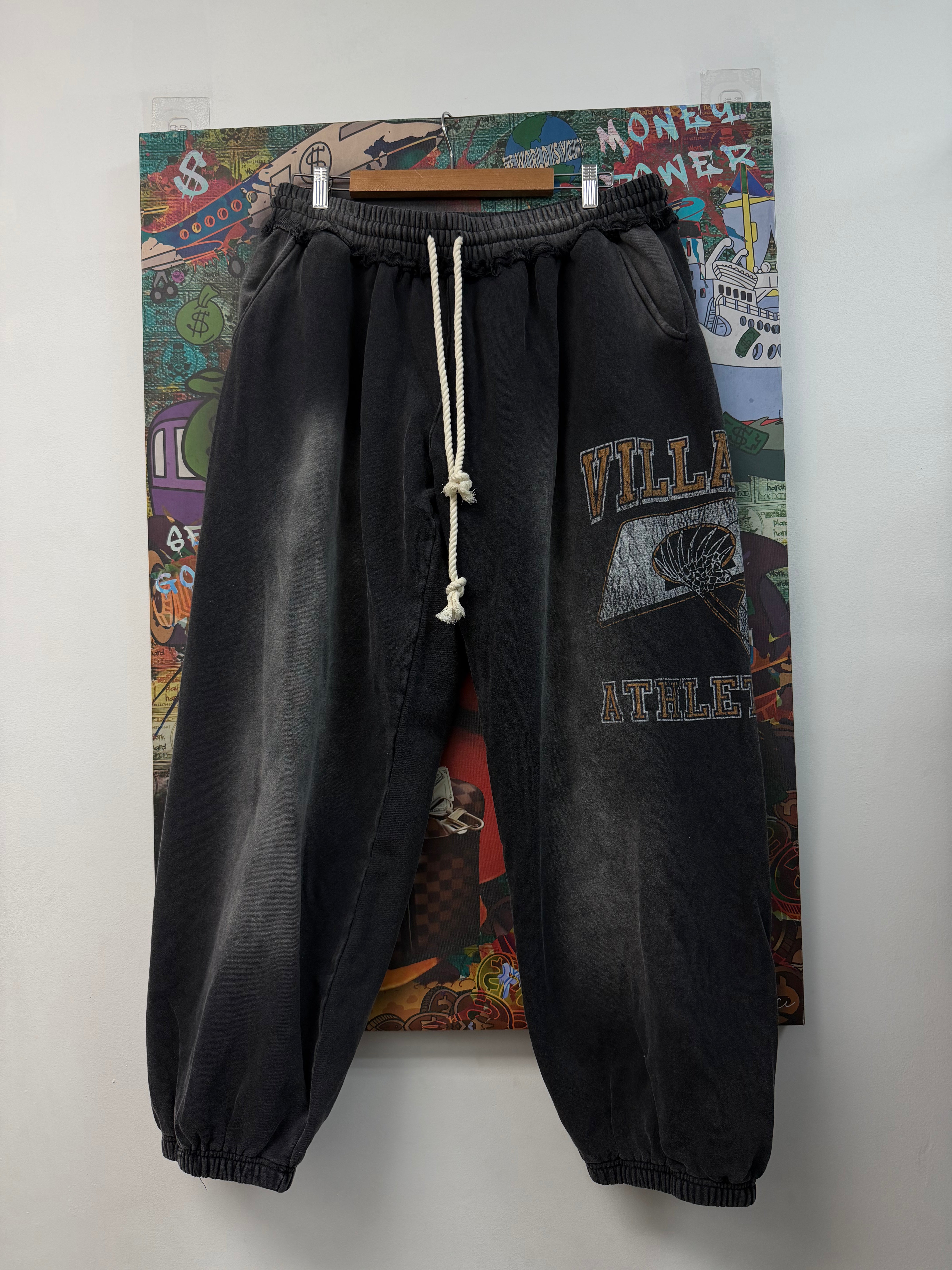 Vale Black Baggy Basketball Sweats