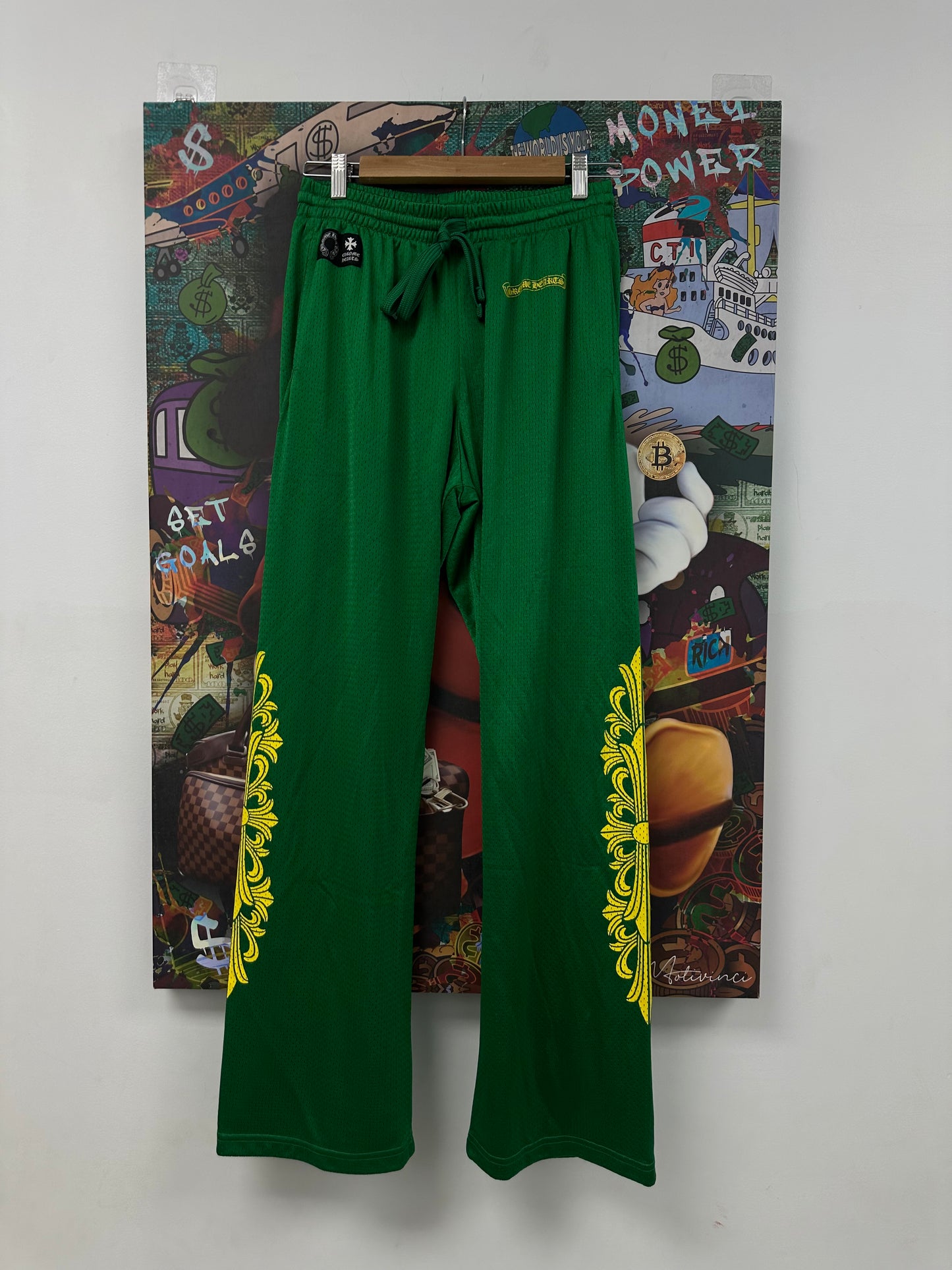 Chrome Hearts Green Mesh Sweats  New Medium With Tags