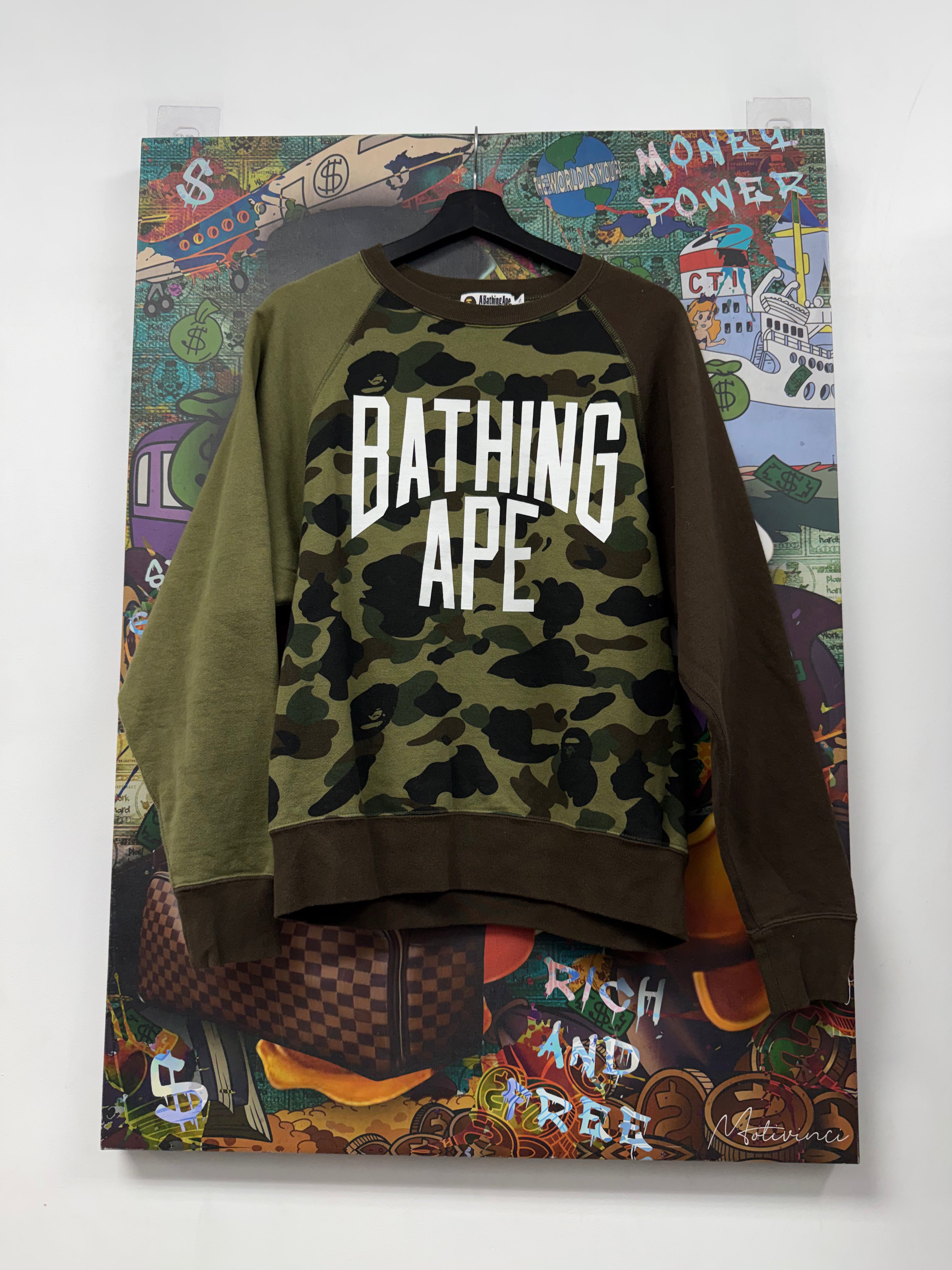 Bape Green Camo Crewneck
