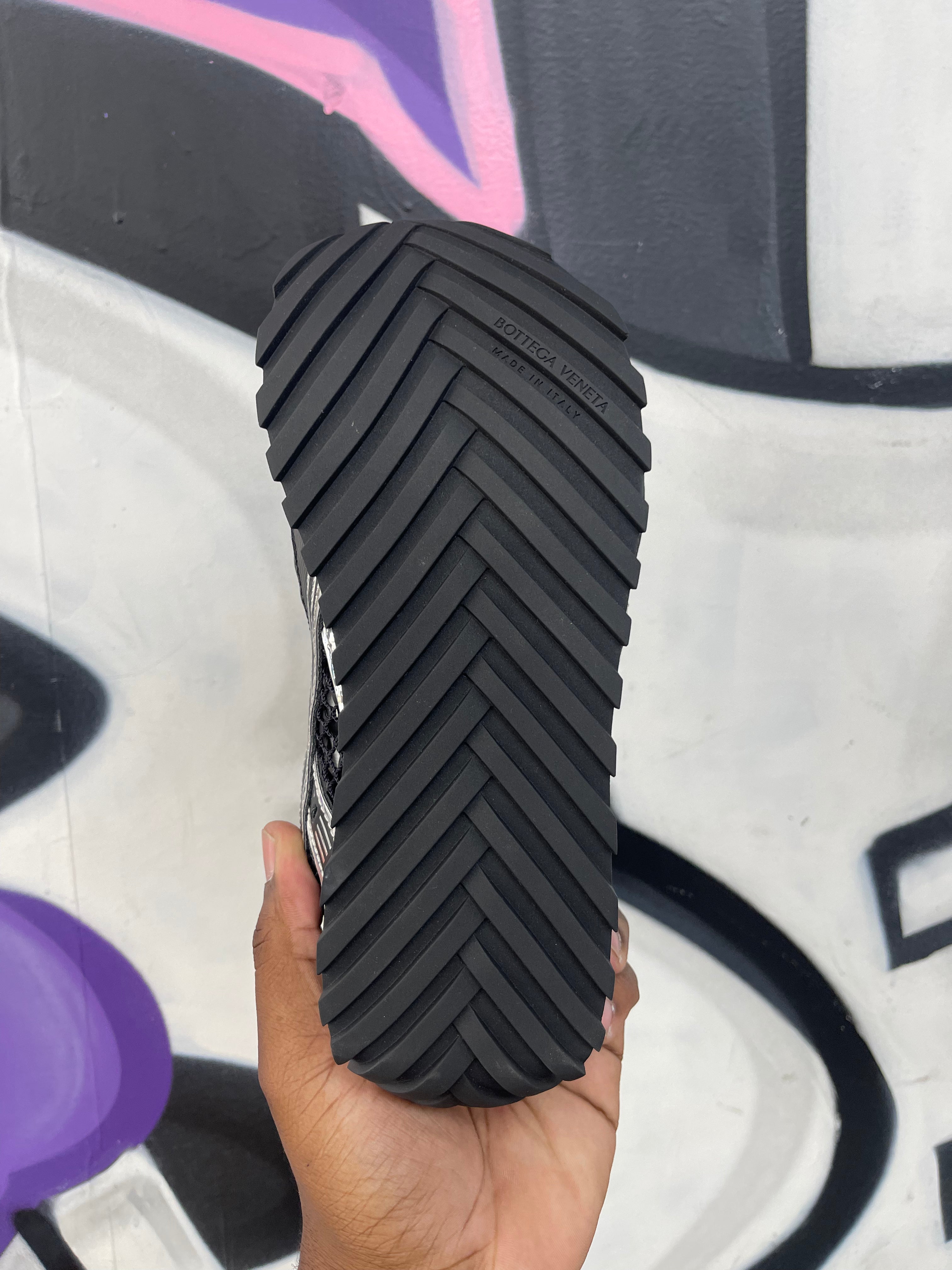 Bottega Veneta Black & Silver Orbits Sneakers