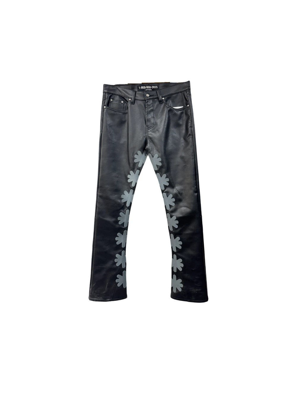 LOST SHDWS Leather Black & Grey Jeans