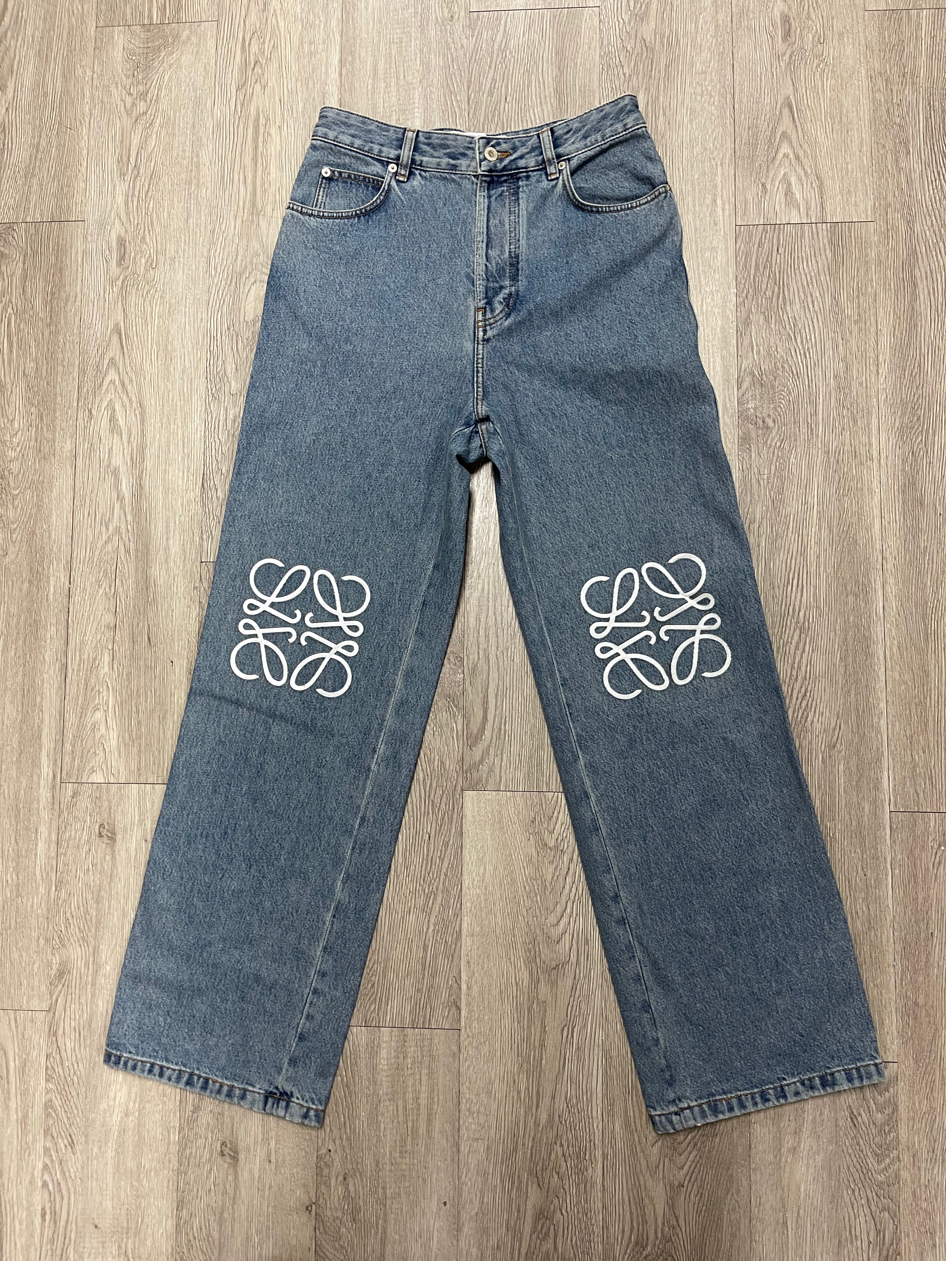 Loewe Light Wash Anagram Knee (46) Jeans