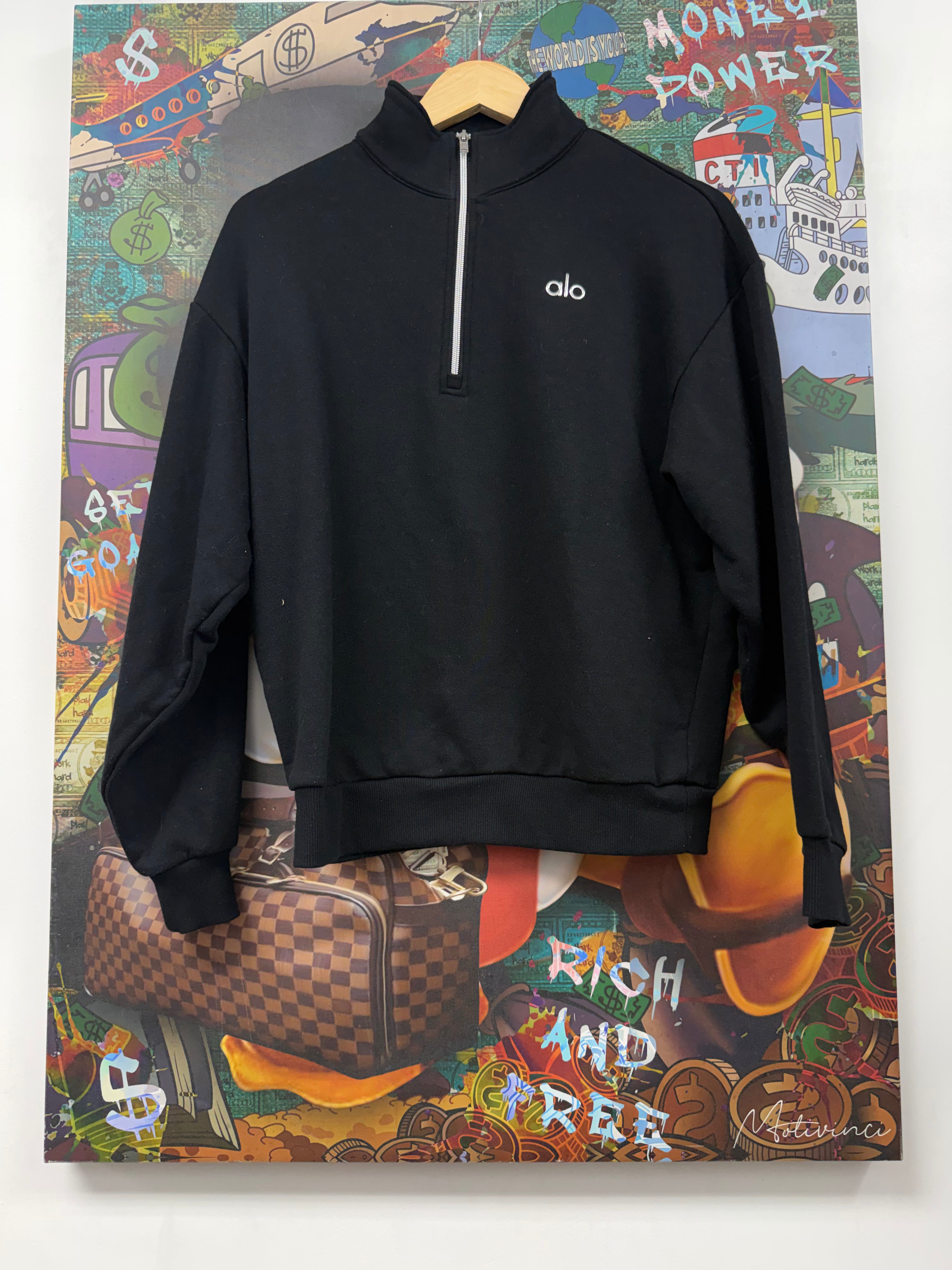Alo Black Accolade Quarter Zip