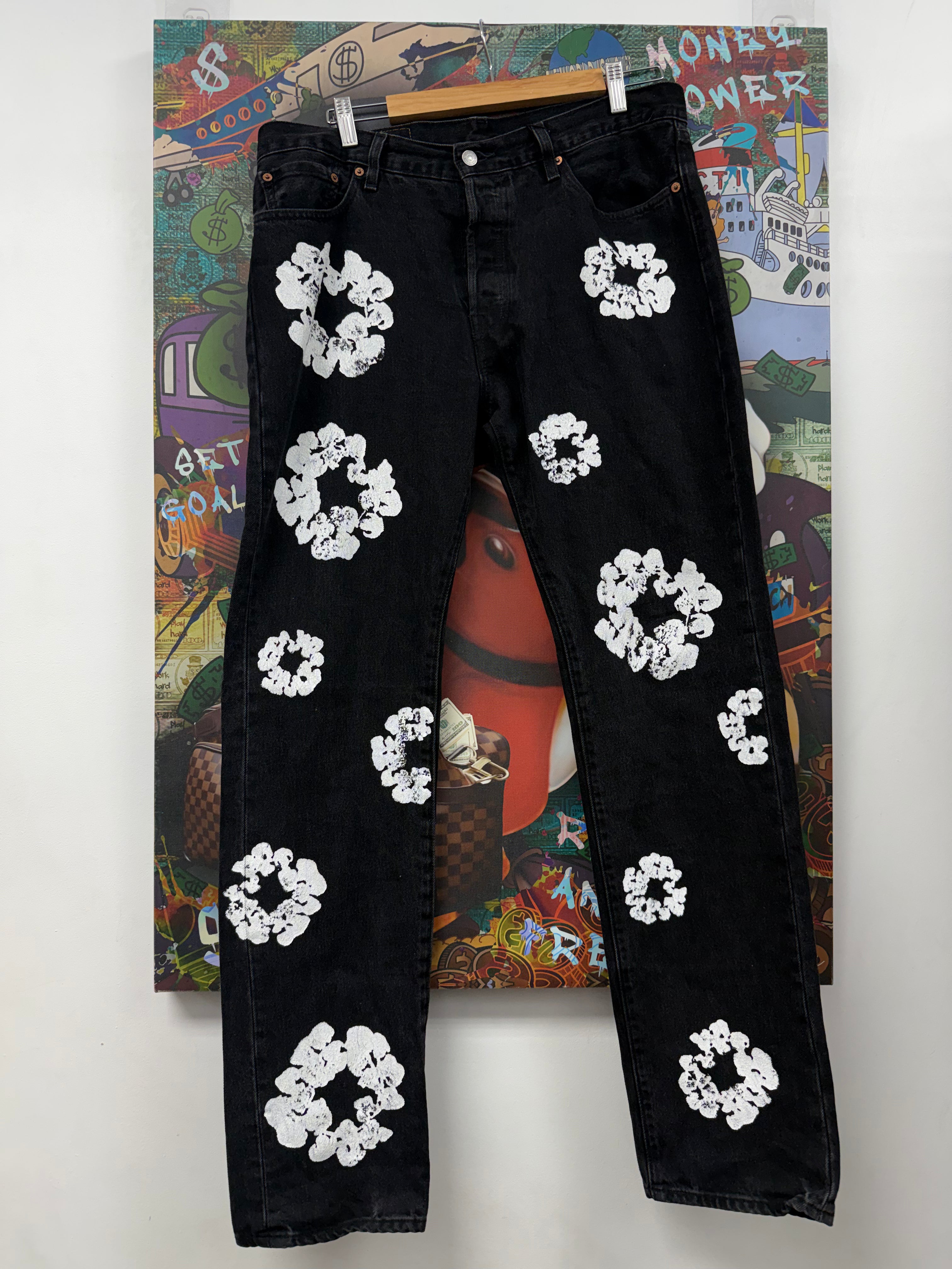 Denim Tears Black Cotton Wreath Jeans