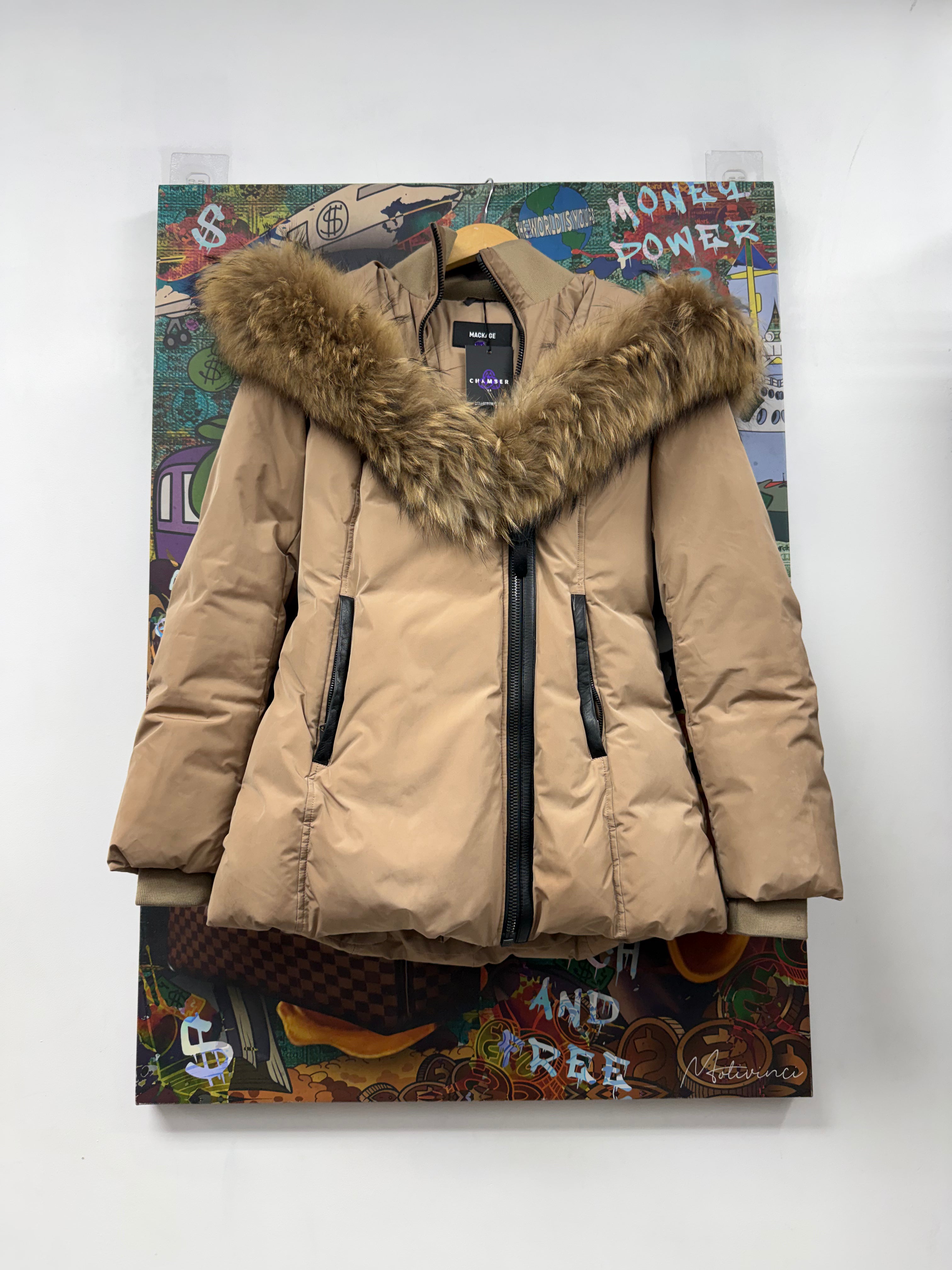 Macka Tan Fur Adali Puffer Jacket