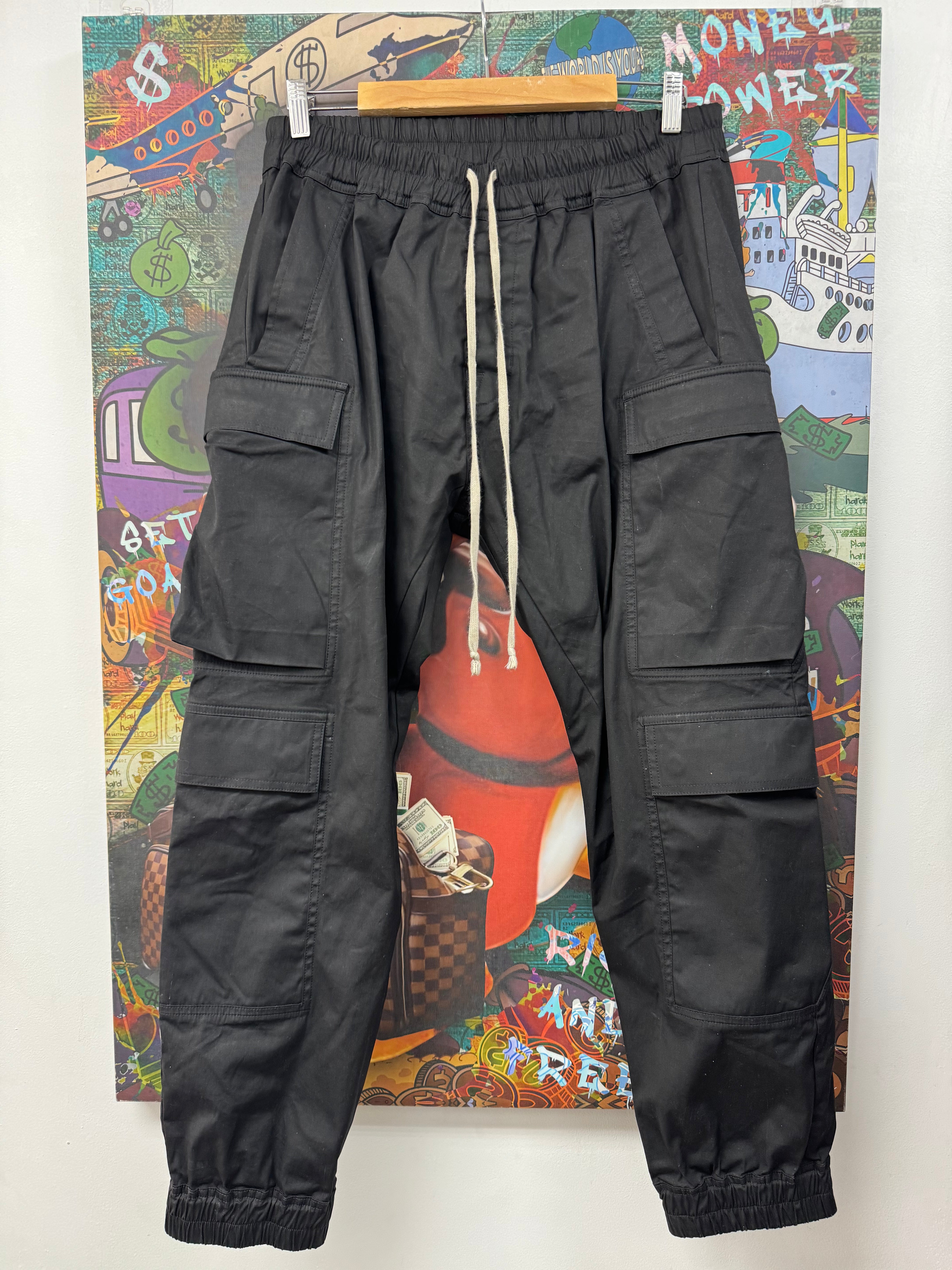 Rick Owens Black Mastodon Cargo Pants