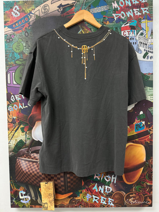 Birth Of A Royal Child Tee Crystal Necklace Grey New Medium With Tags