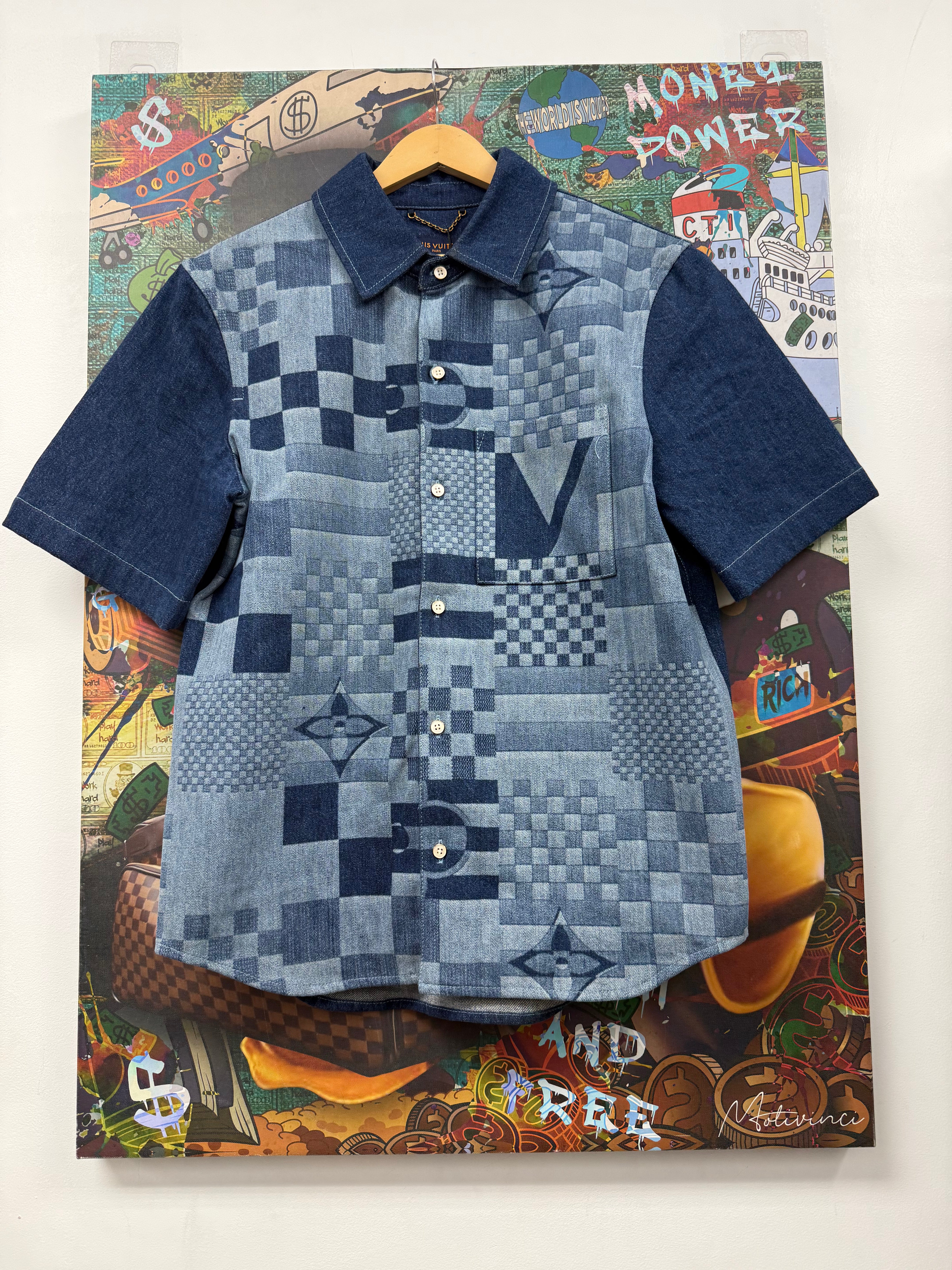 Louis Vuitton Light Wash Denim 37th America Button Up